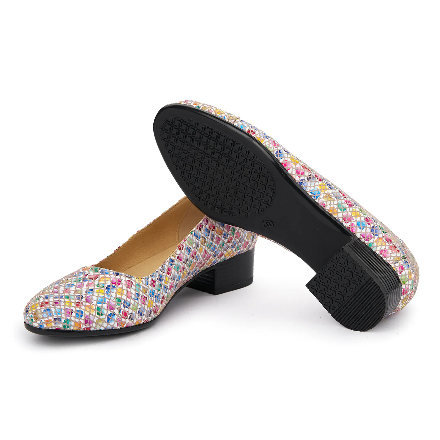 Pantofi dama cu toc mic din piele naturala 8019 - Image 3