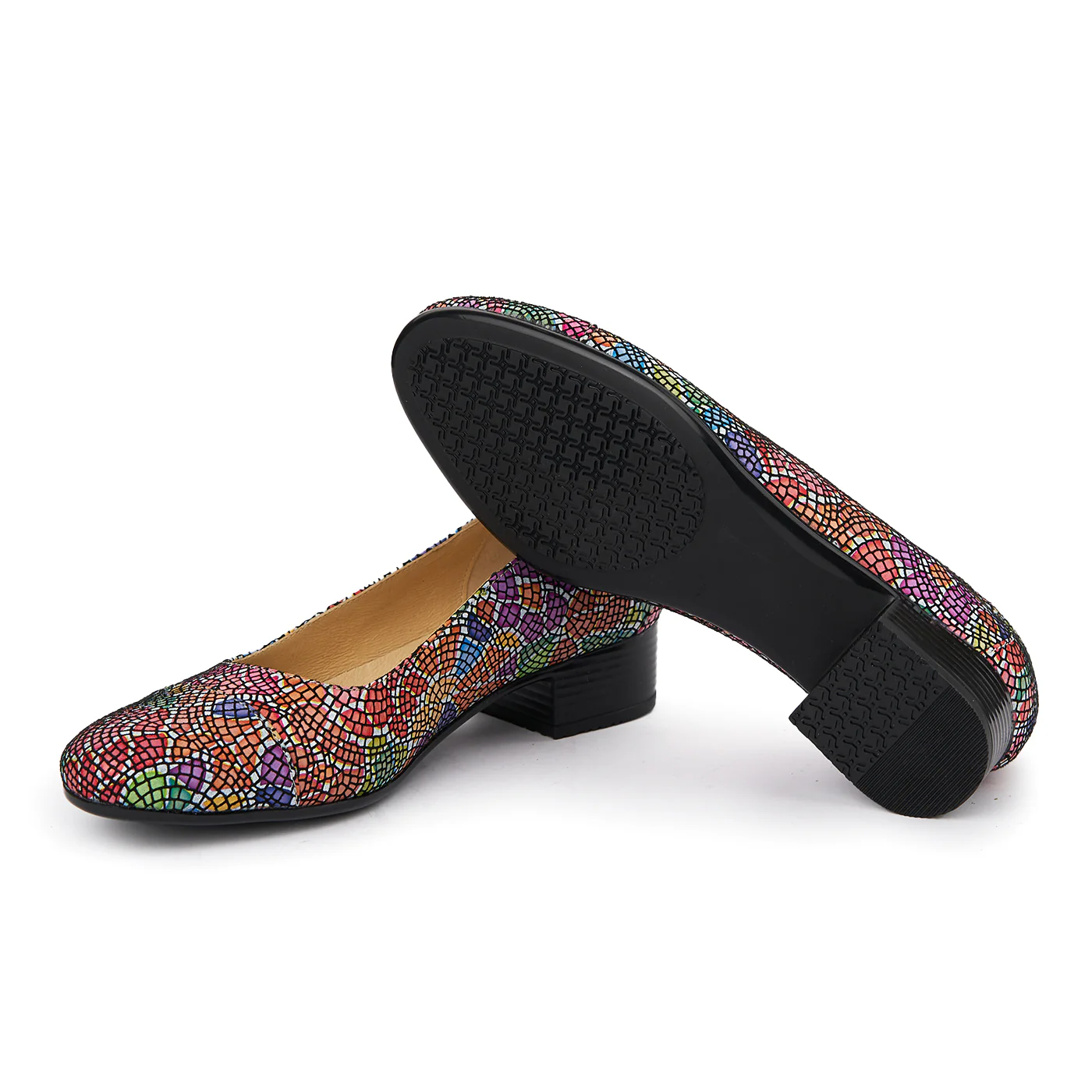 Pantofi dama cu toc mic din piele naturala 8020 - Image 3