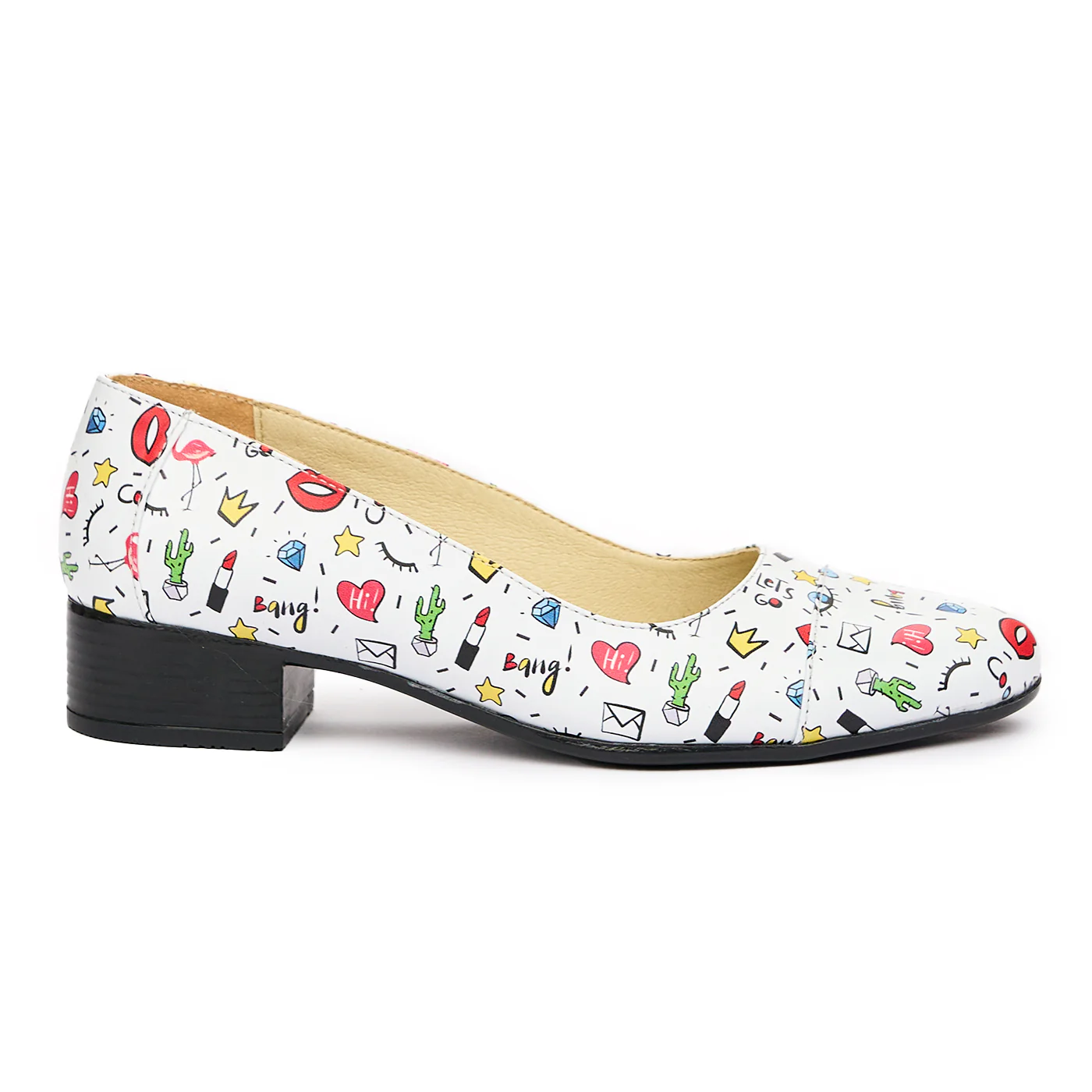 Pantofi dama cu toc mic din piele naturala 9447