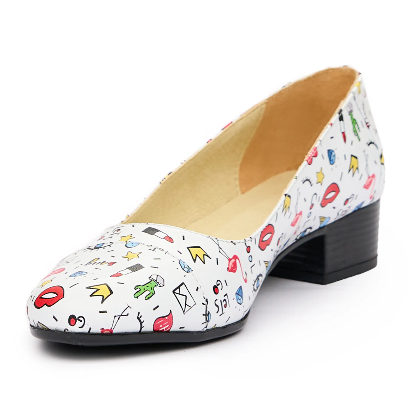 Pantofi dama cu toc mic din piele naturala 9447 - Image 4