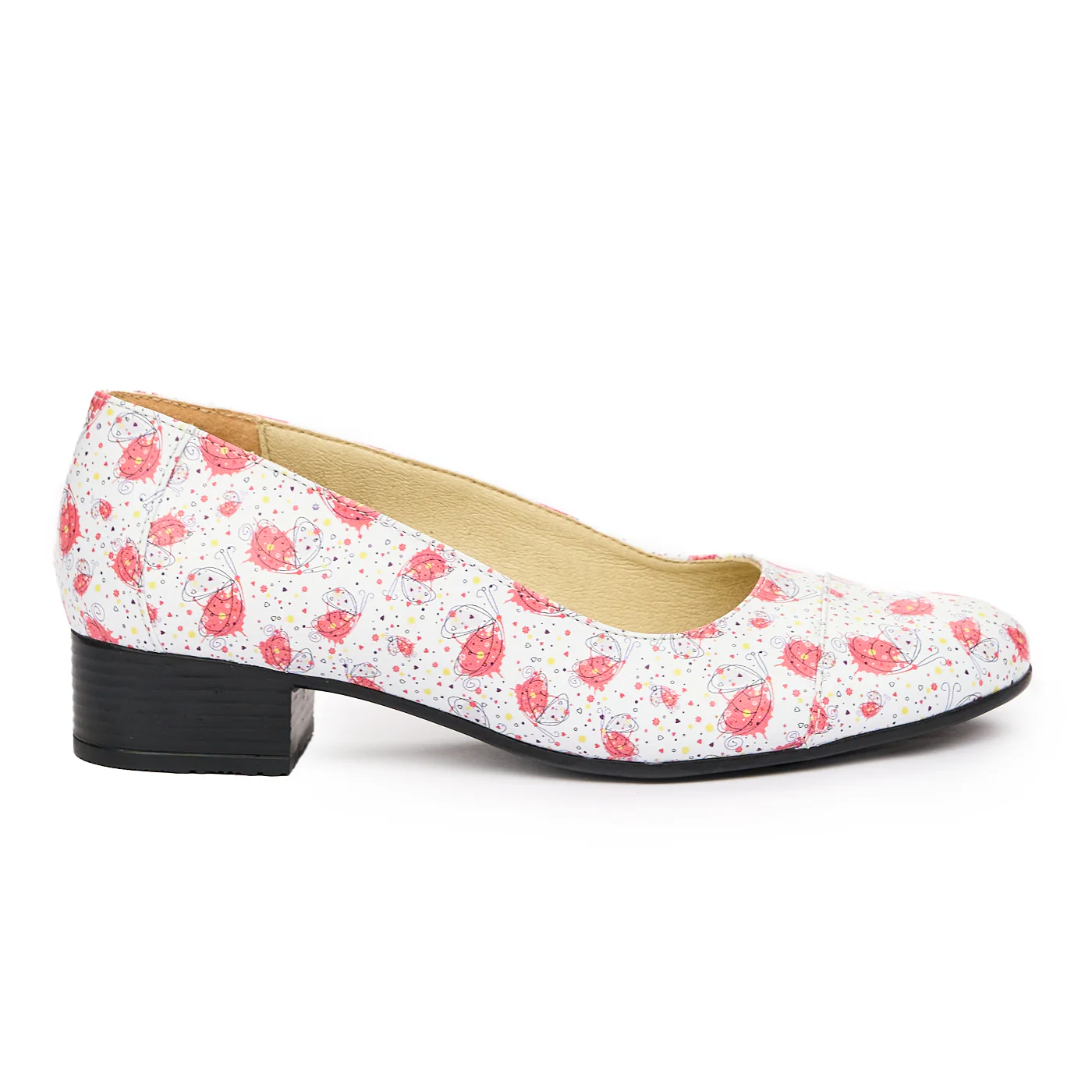 Pantofi dama cu toc mic din piele naturala 9455