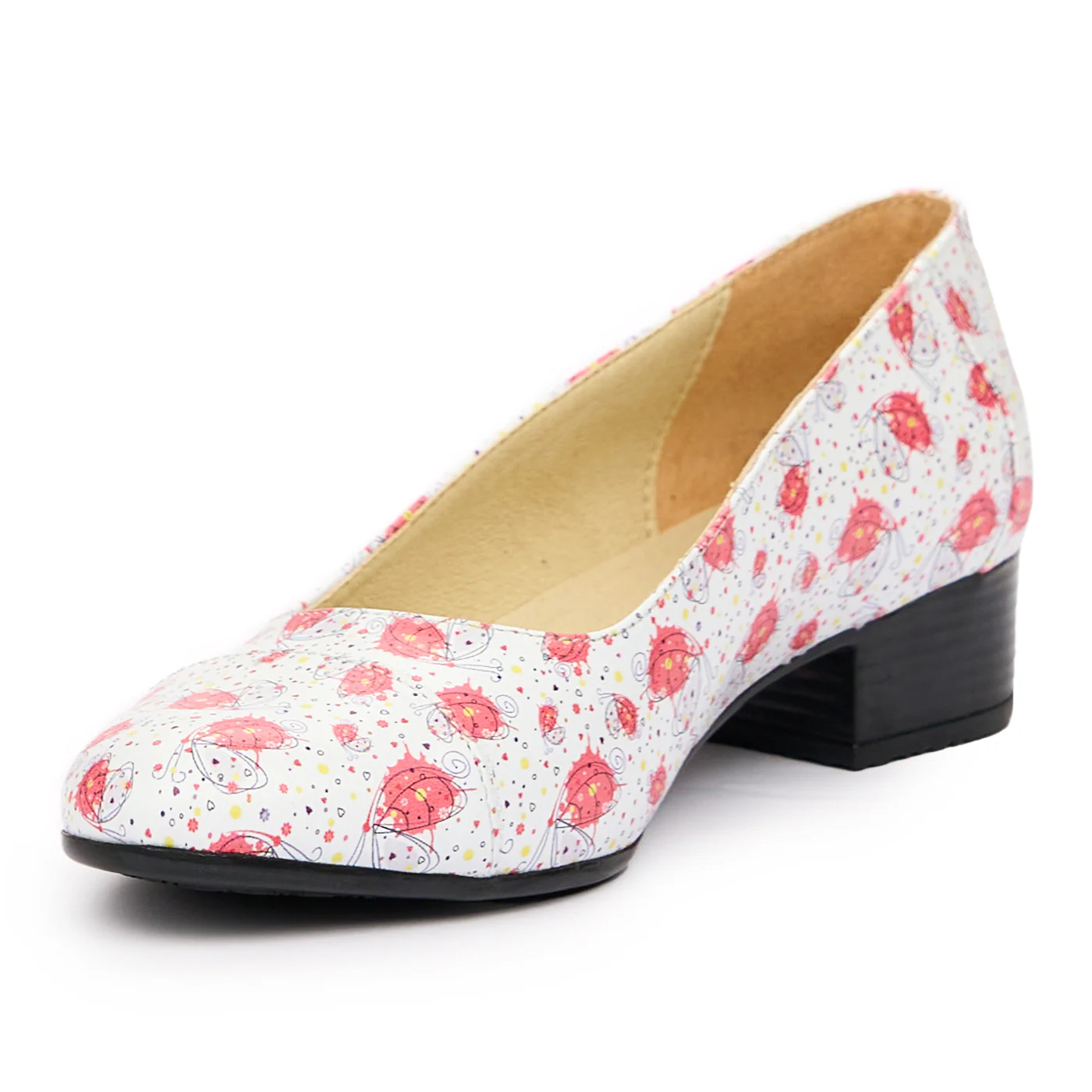 Pantofi dama cu toc mic din piele naturala 9455 - Image 4