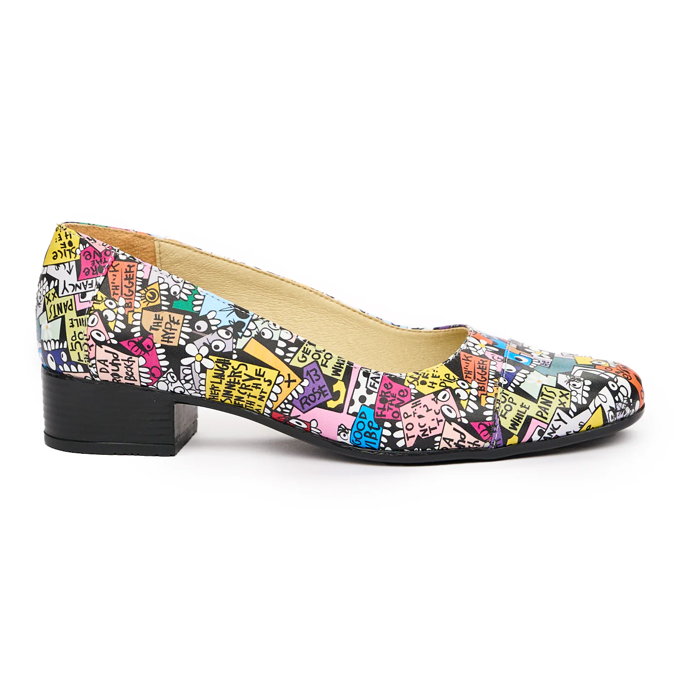 Pantofi dama cu toc mic din piele naturala 9458