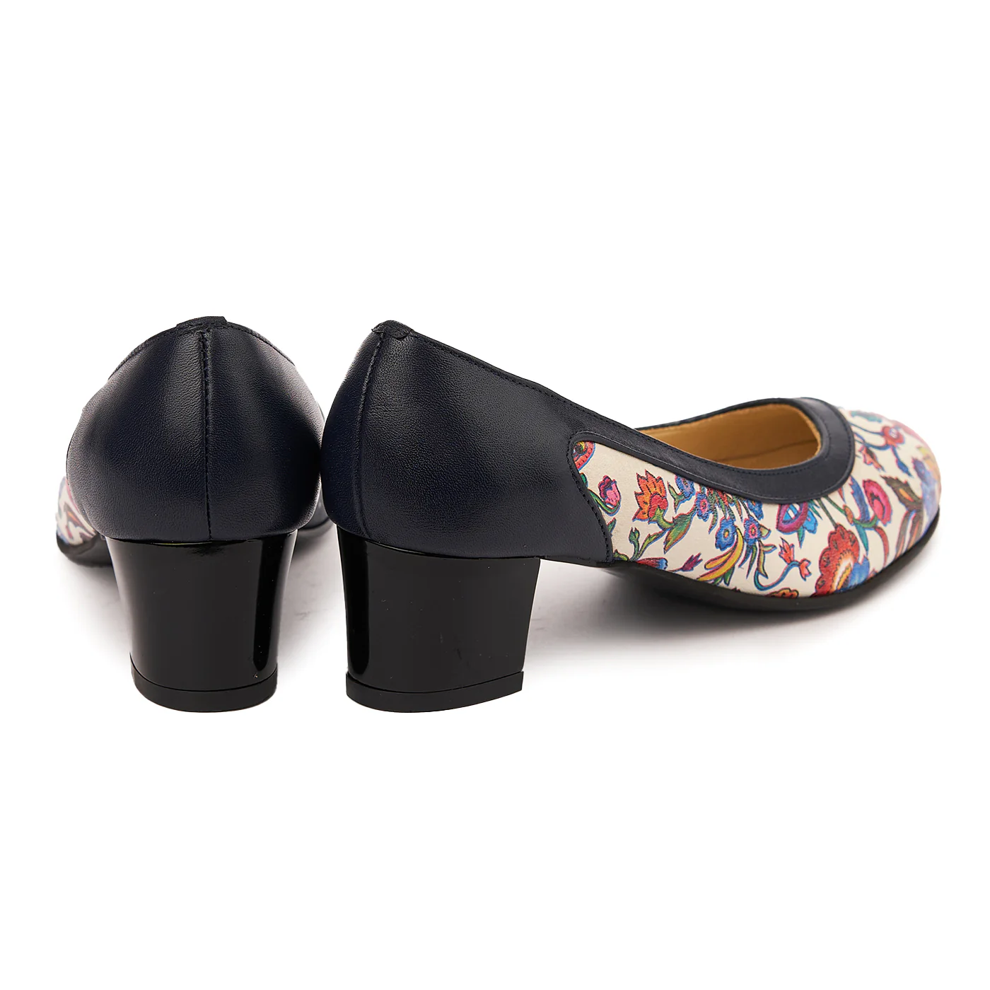 Pantofi dama cu toc mic din piele naturala bleumarin 4986 - Image 2