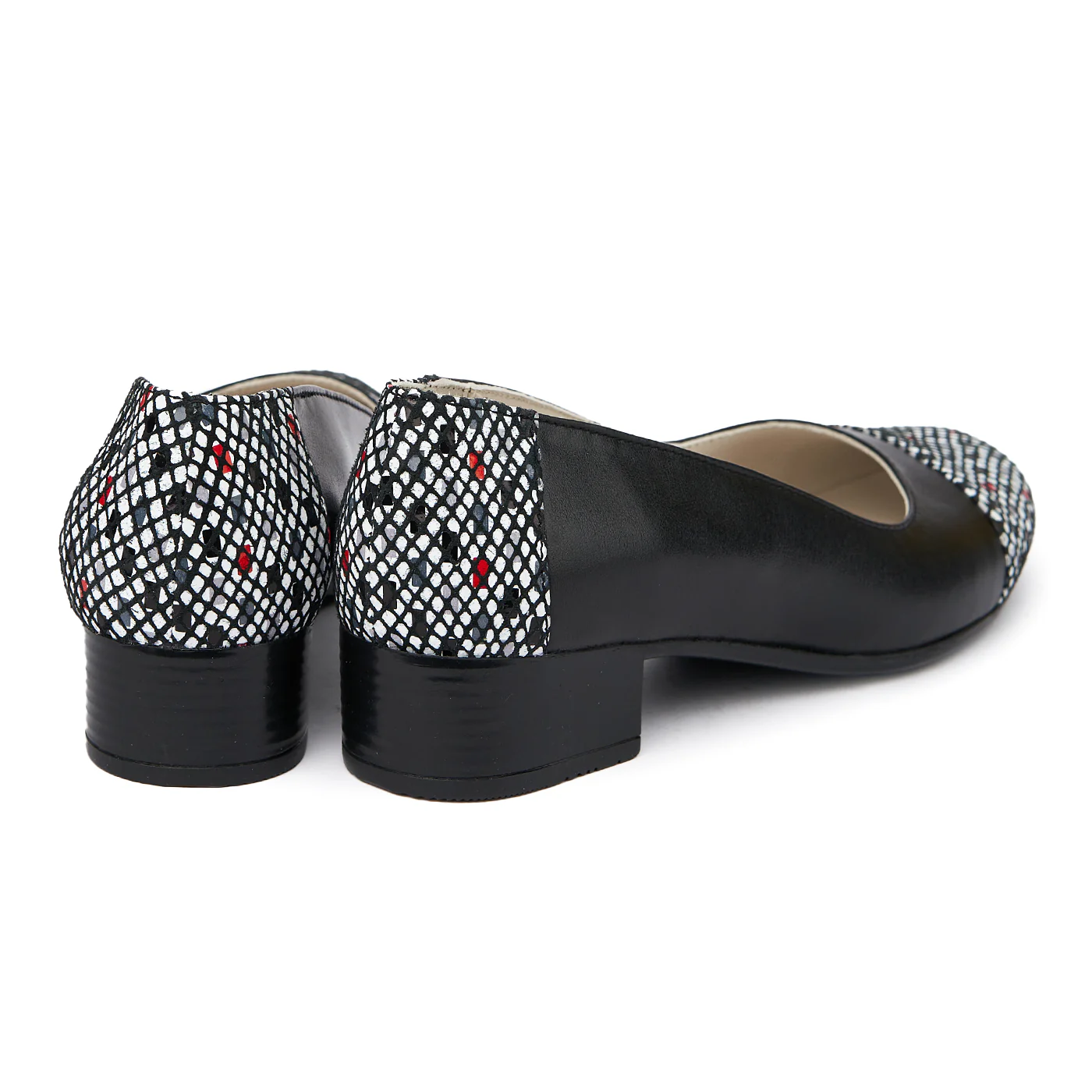 Pantofi dama cu toc mic din piele naturala neagra 1936 - Image 2