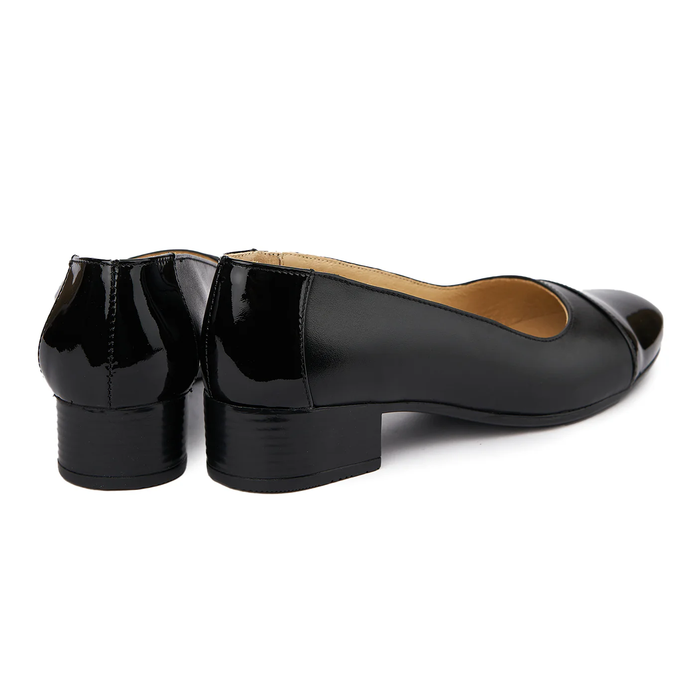 Pantofi dama cu toc mic din piele naturala neagra 8025 - Image 2