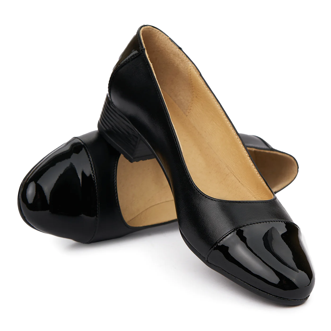 Pantofi dama cu toc mic din piele naturala neagra 8025 - Image 4