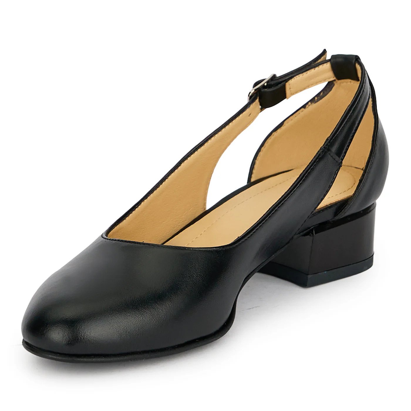 Pantofi dama din piele naturala neagra cu toc mic 3 cm 19403 - Image 3