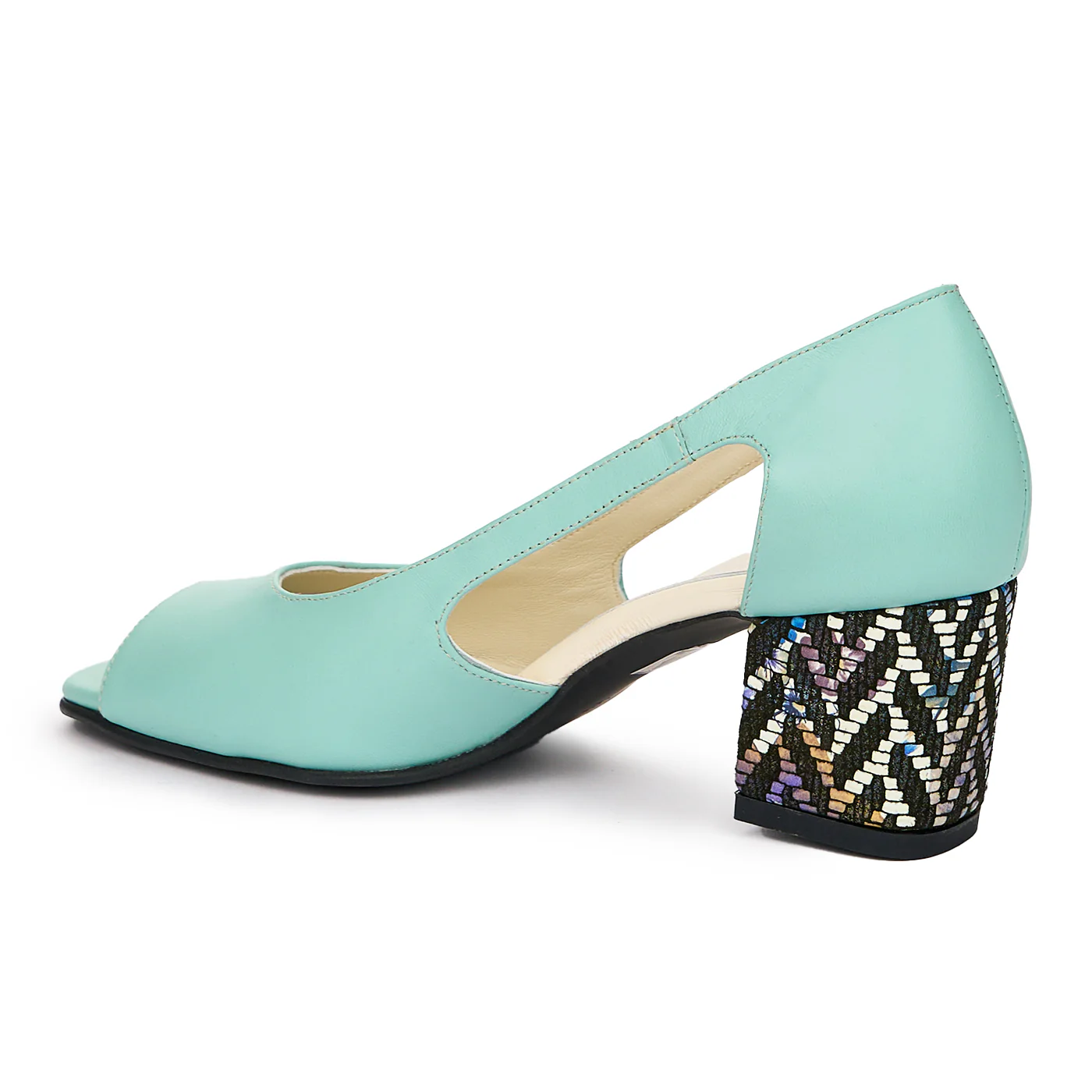 Pantofi dama din piele albastra 10088 - Image 3