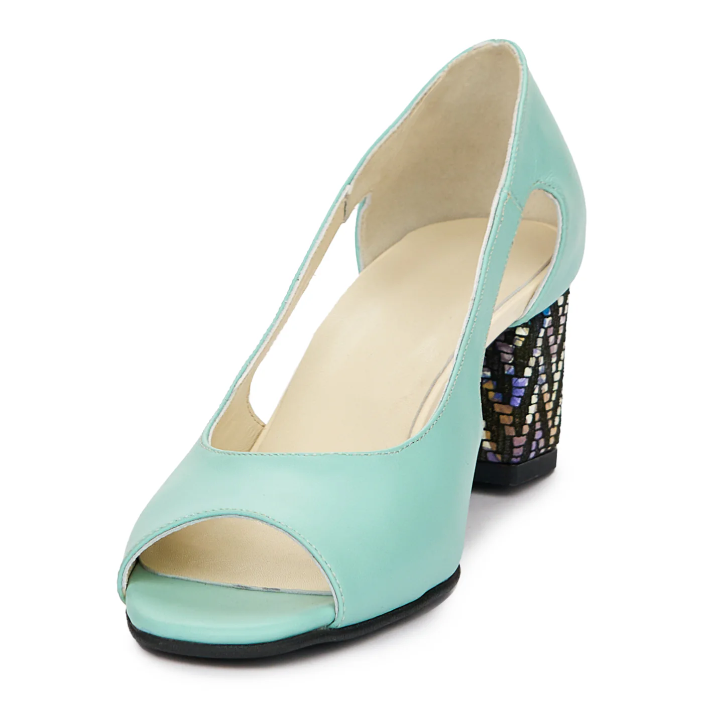 Pantofi dama din piele albastra 10088 - Image 4