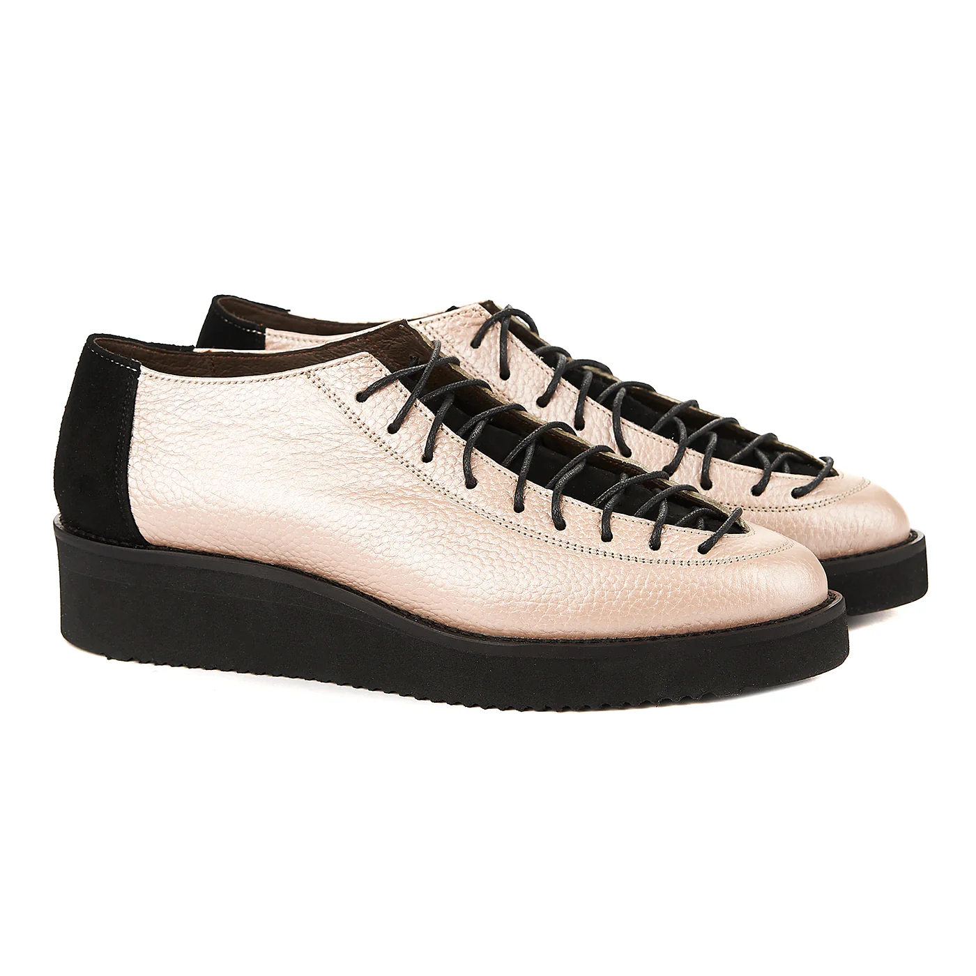 Pantofi Dama din Piele cu Siret Casual Roz 1257 - Image 2