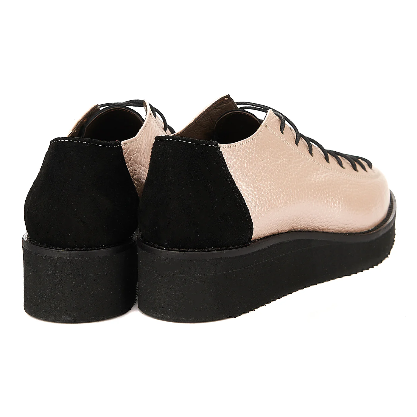 Pantofi Dama din Piele cu Siret Casual Roz 1257 - Image 3