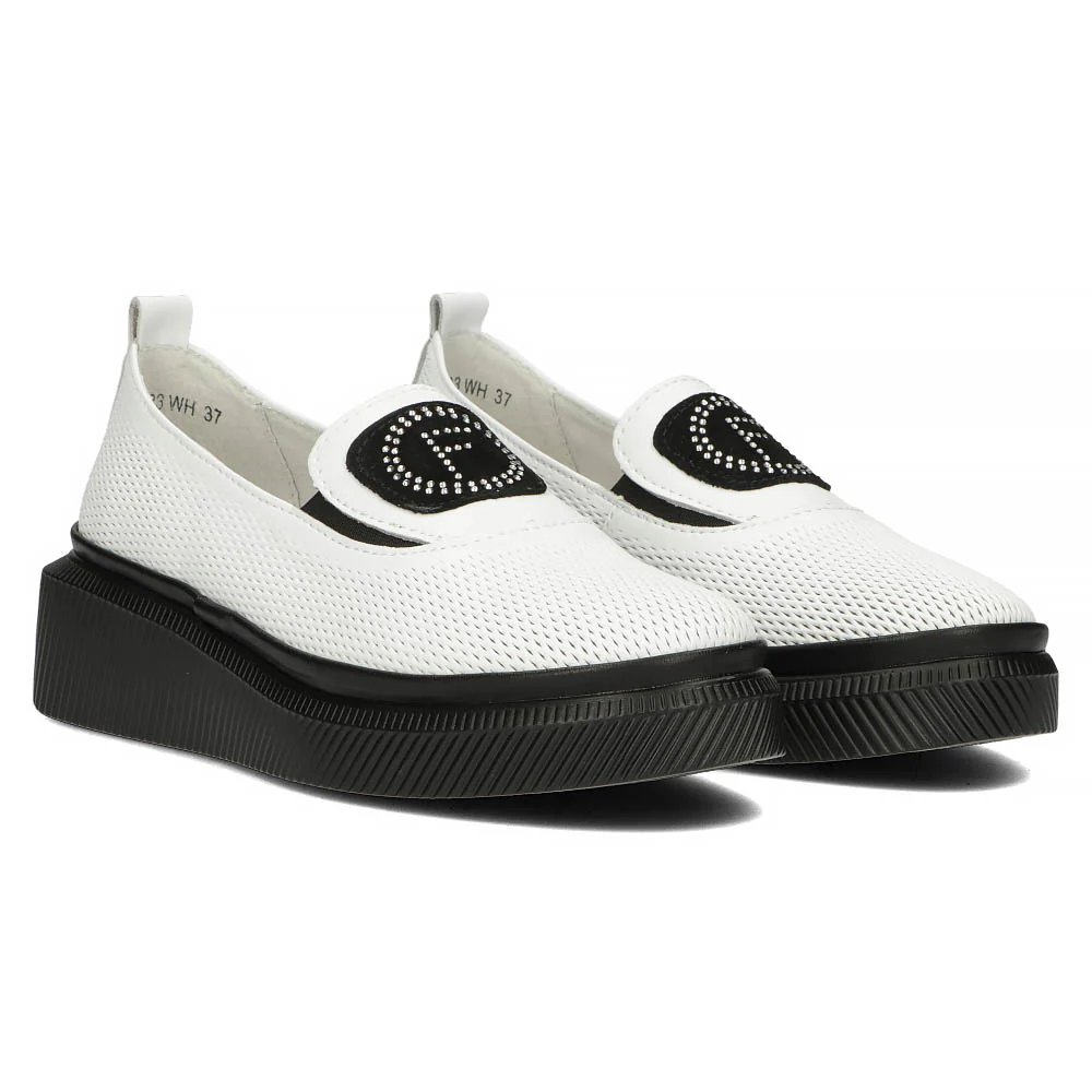 Pantofi dama din piele naturala alba 13058 - Image 4