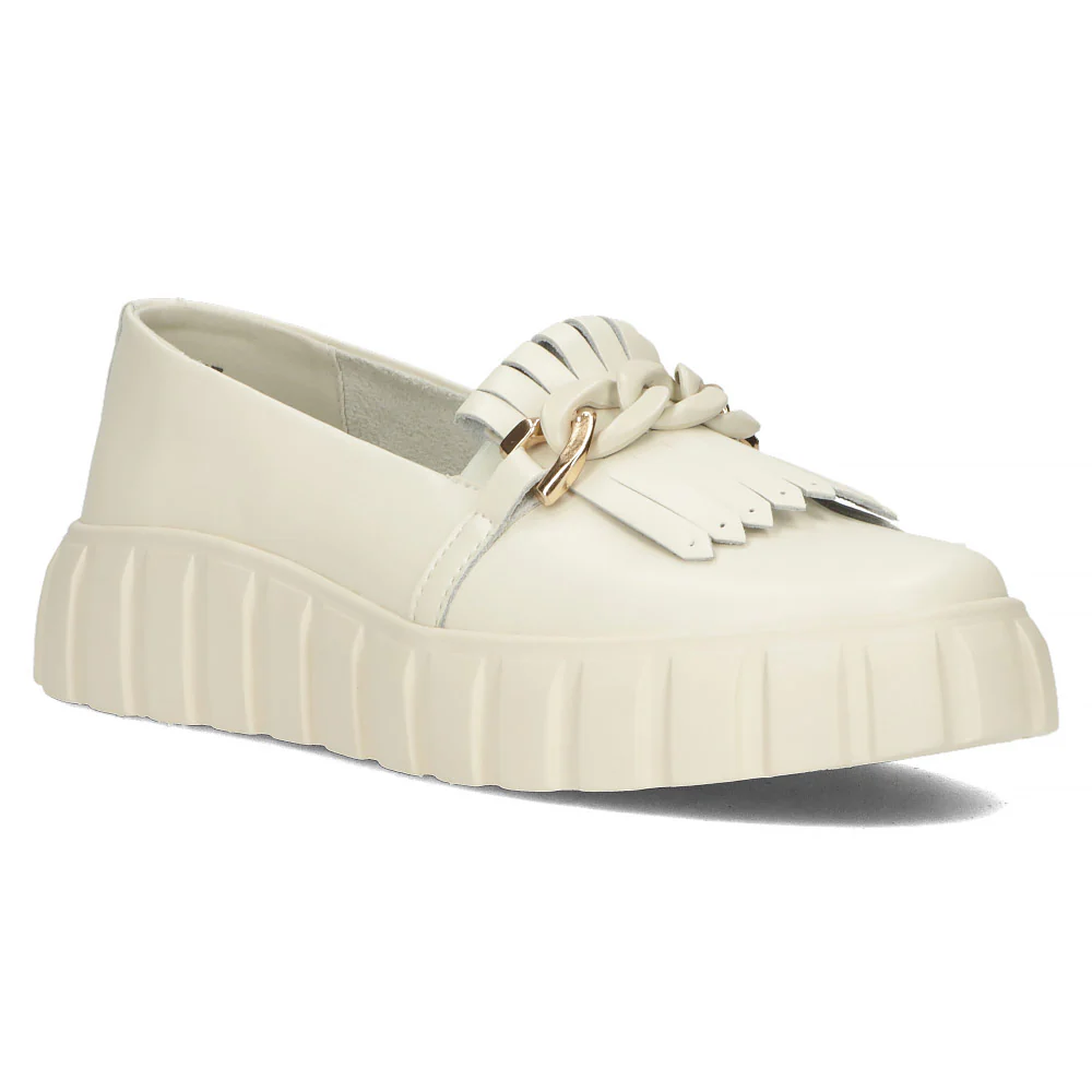 Pantofi dama din piele naturala alba 13059 - Image 2