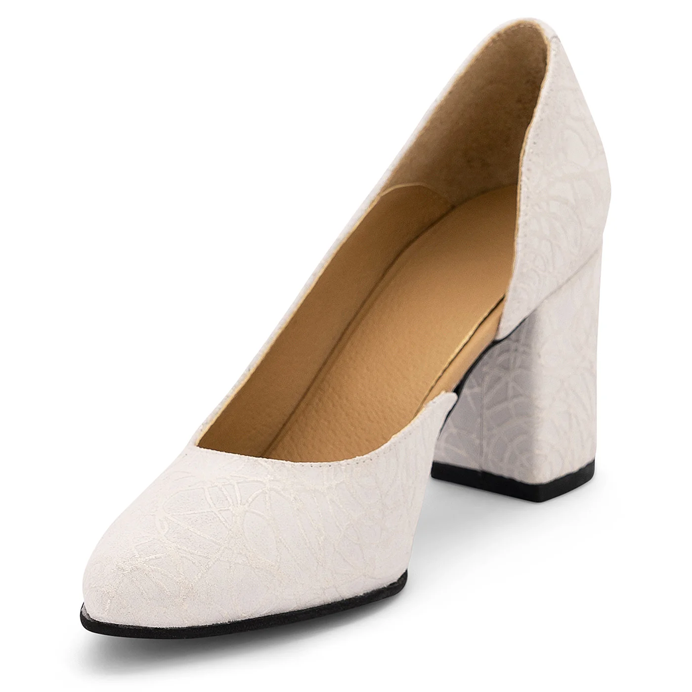 Pantofi dama din piele naturala alba 14068 - Image 3