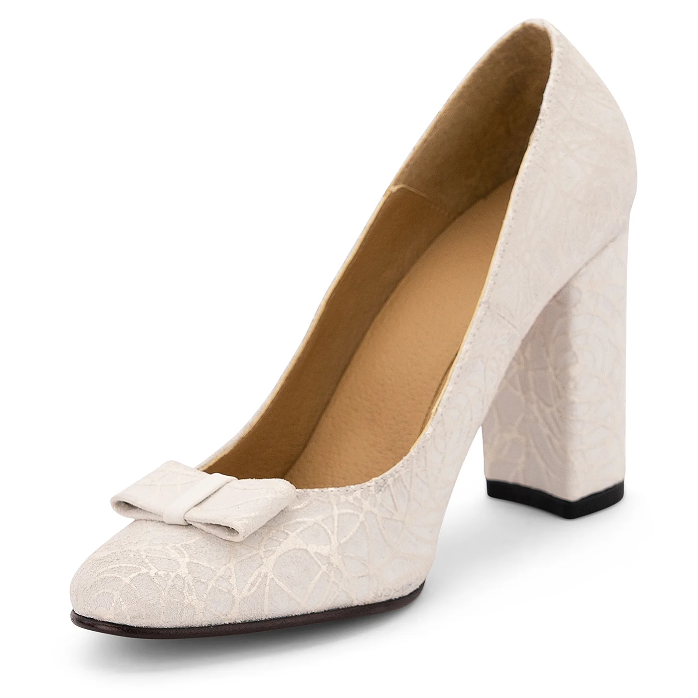 Pantofi dama din piele naturala alba 14069 - Image 3