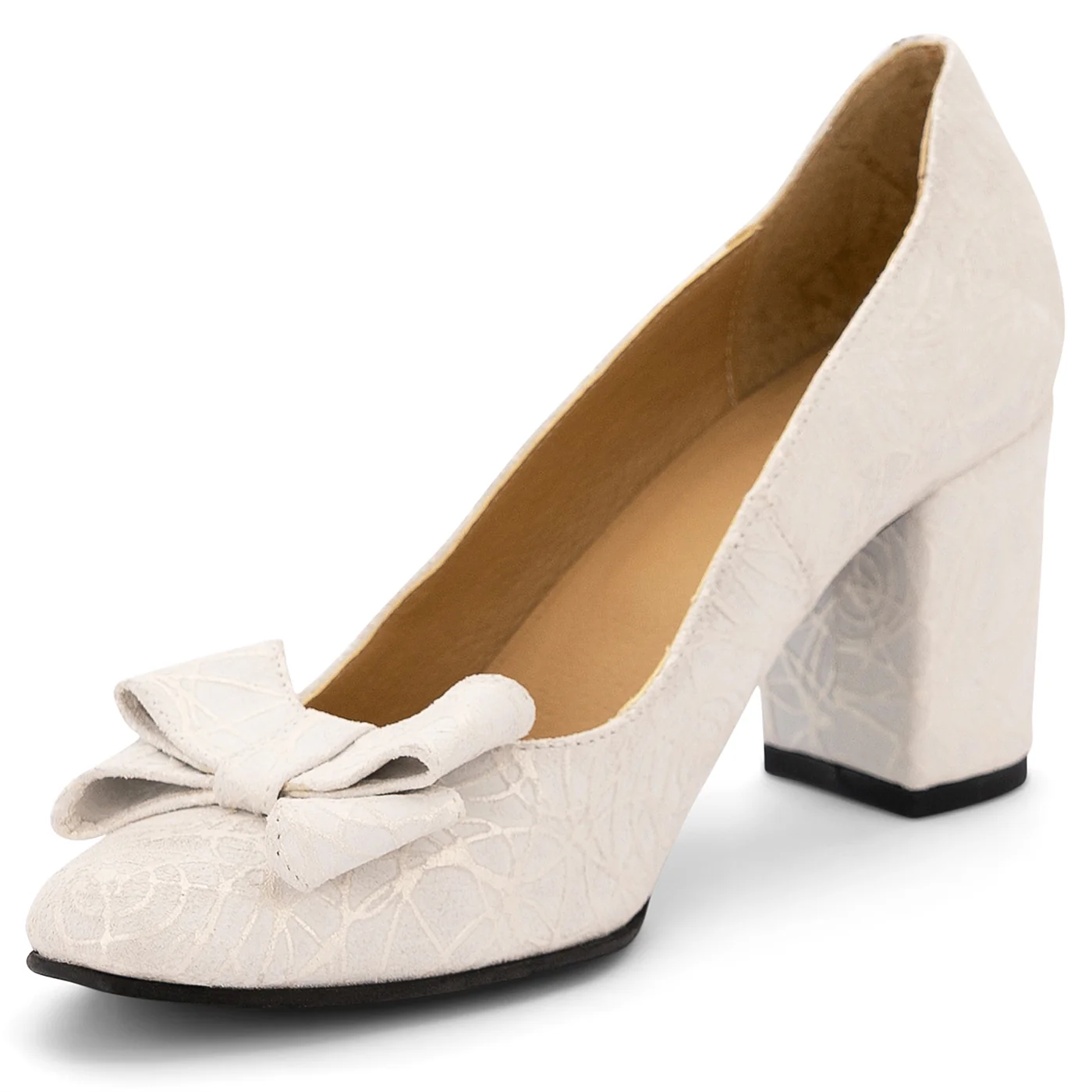 Pantofi dama din piele naturala alba 14097 - Image 3