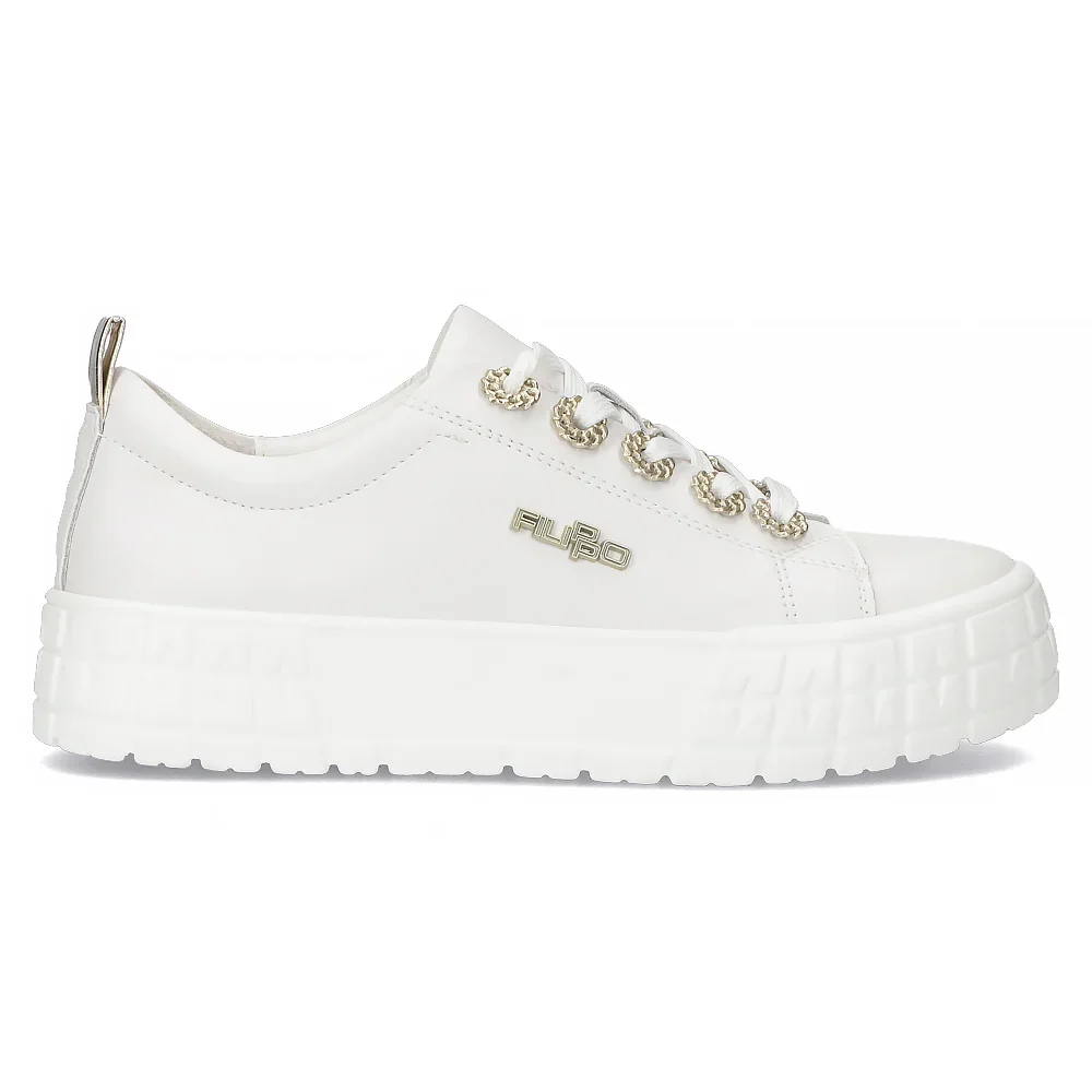 Pantofi dama din piele naturala alba 14813