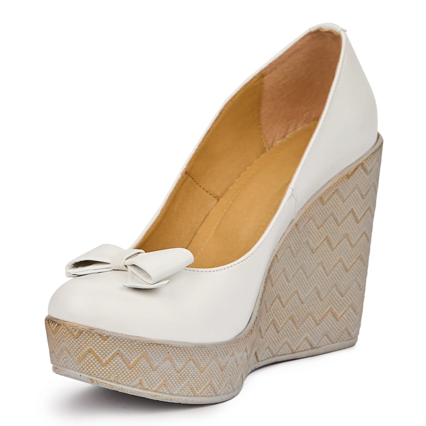 Pantofi dama din piele naturala alba cu platforma 11 cm 14350 - Image 3