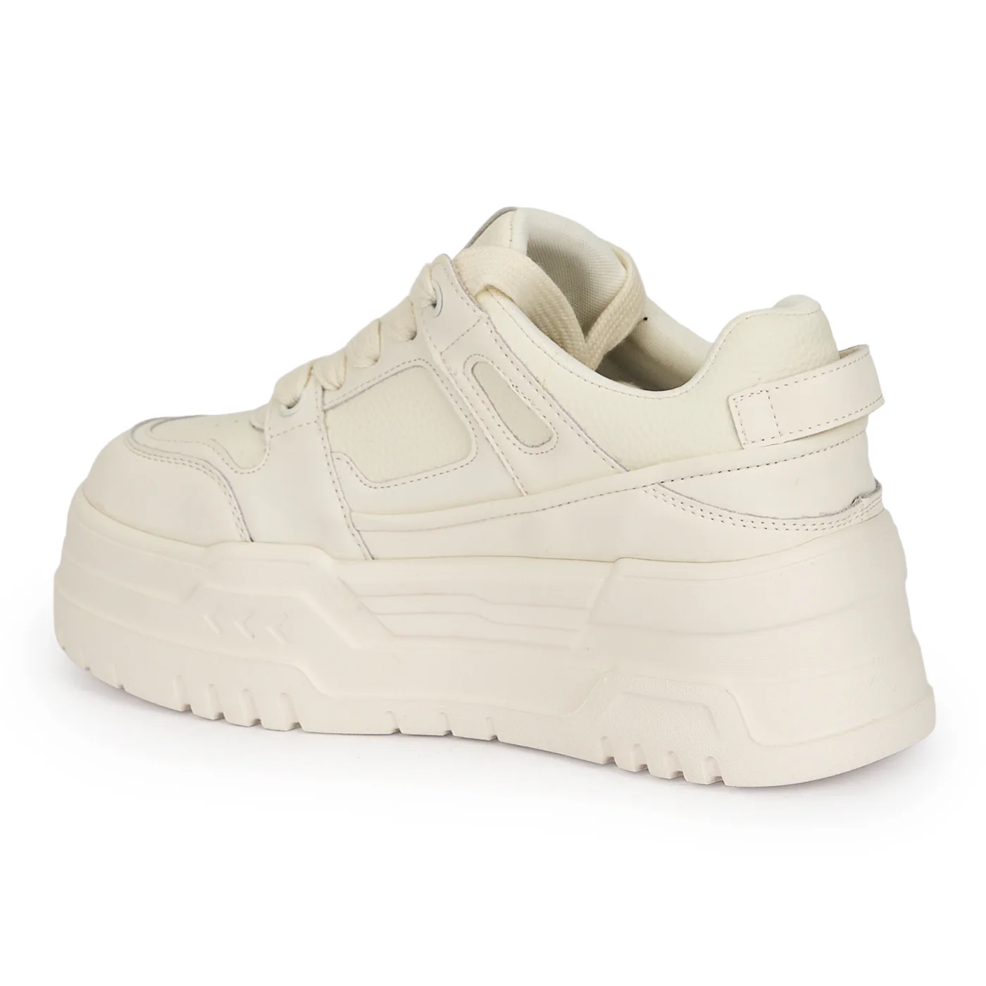 Pantofi dama din piele naturala alba cu talpa inalta 6 cm 19057 - Image 2