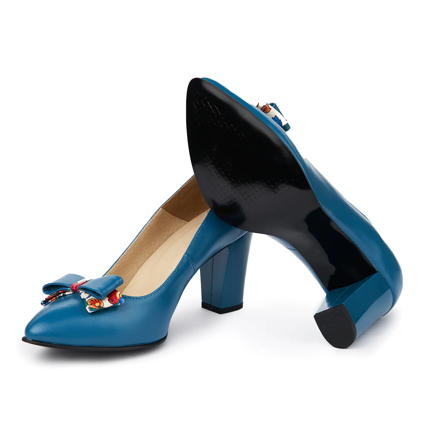 Pantofi dama din piele naturala albastra  4978 - Image 3
