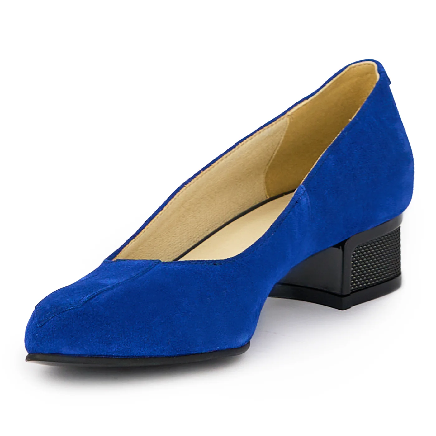 Pantofi dama din piele naturala albastra cu toc mic 3.5 cm 15485 - Image 3
