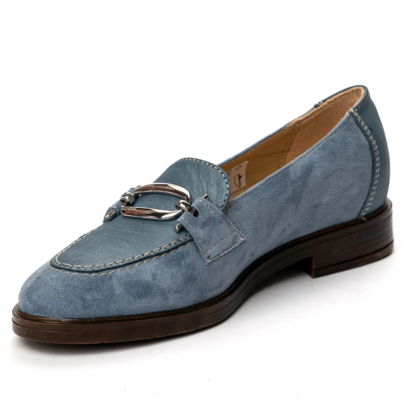 Pantofi dama din piele naturala albastru 13627 - Image 3