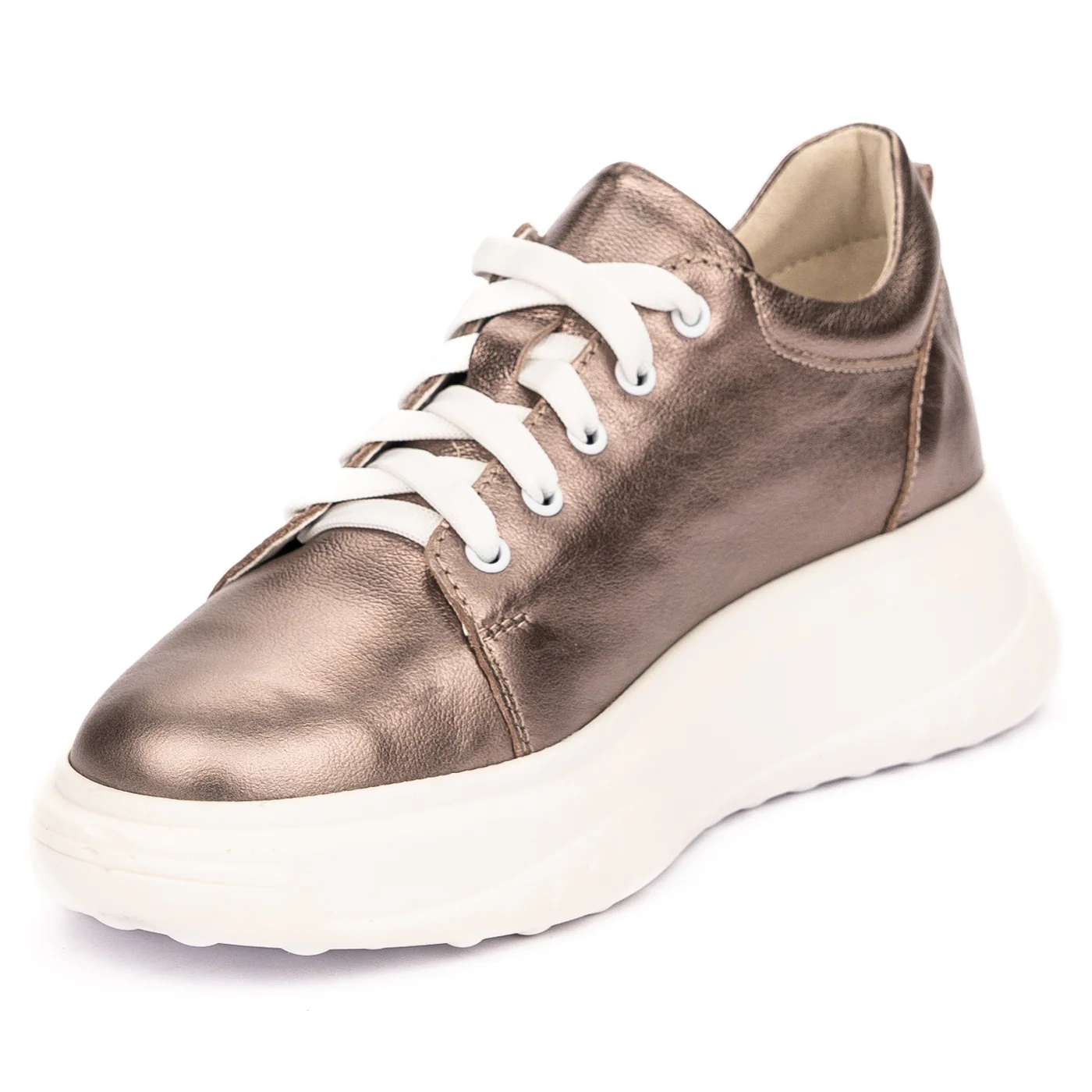 Pantofi dama din piele naturala argintie 13184 - Image 3
