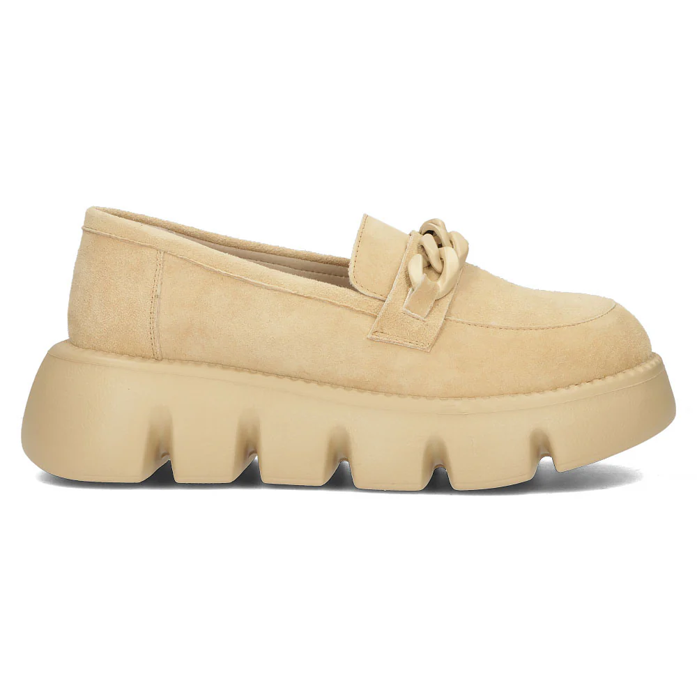 Pantofi dama din piele naturala bej 13141