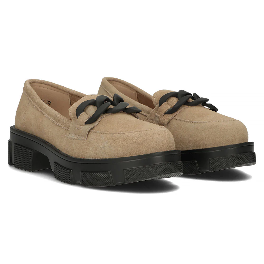 Pantofi dama din piele naturala bej 13957 - Image 8