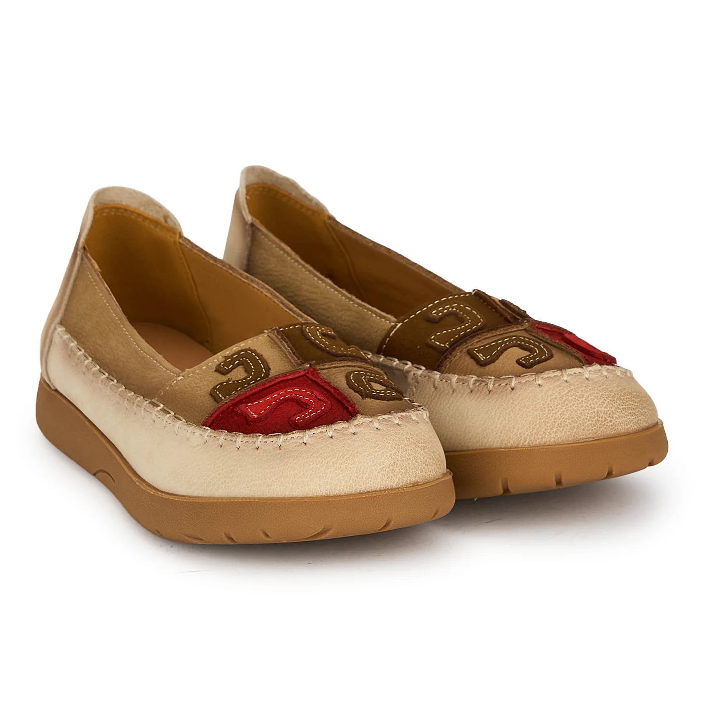 Pantofi dama din piele naturala bej 19346 - Image 4