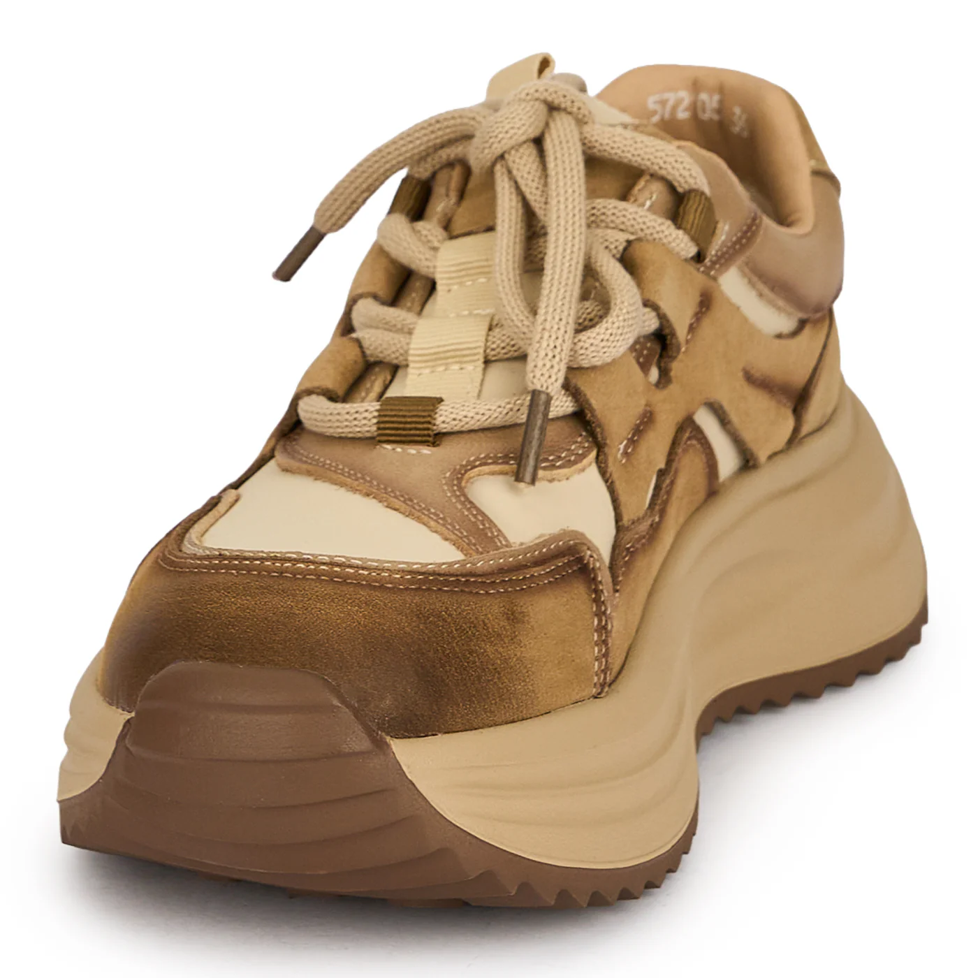 Pantofi dama din piele naturala bej 19536 - Image 3