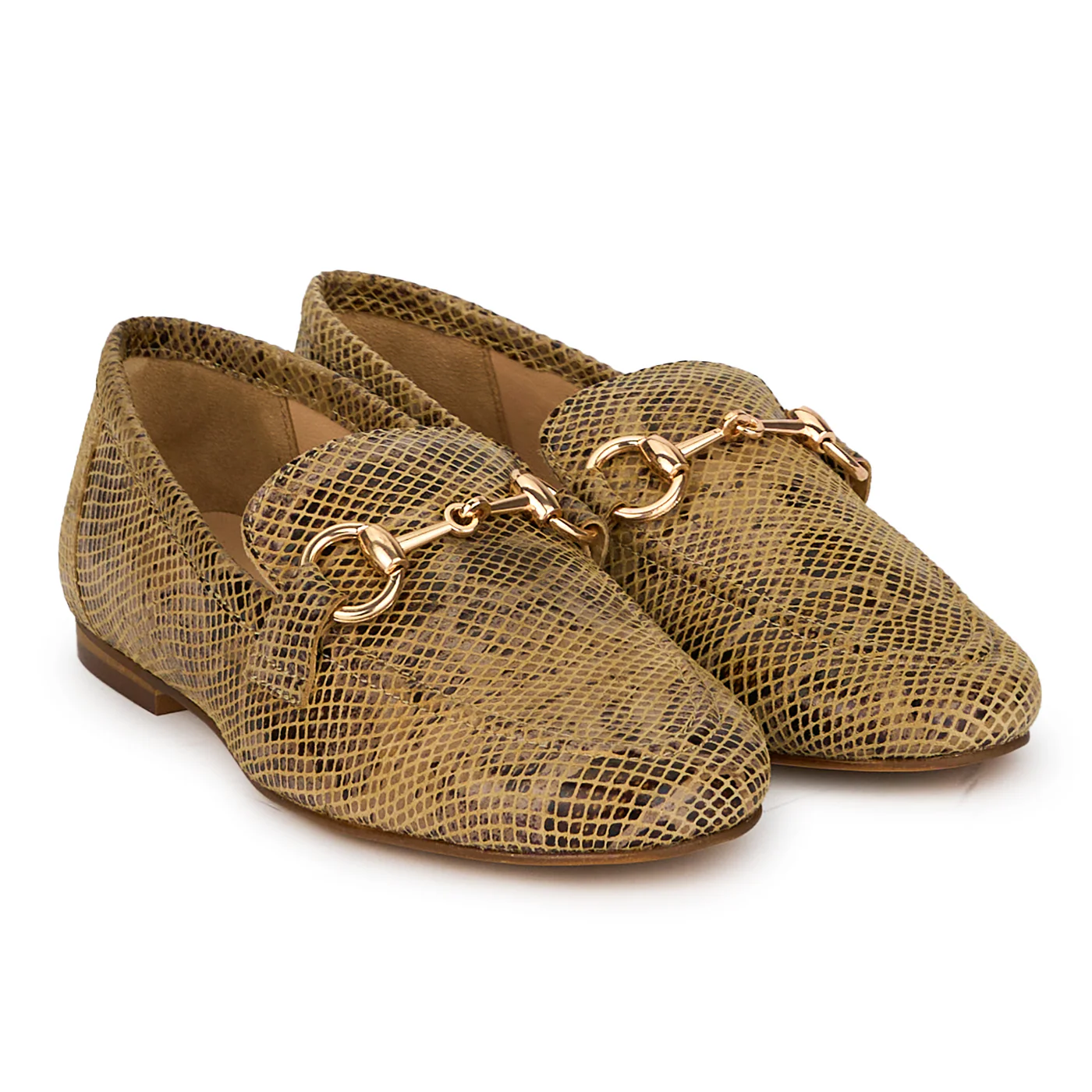Pantofi dama din piele naturala bej cu accesoriu metalic 18029 - Image 4
