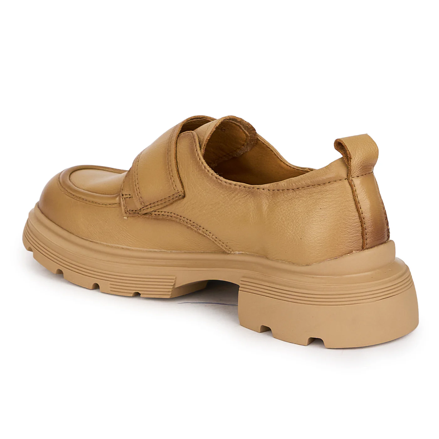 Pantofi dama din piele naturala bej cu accesoriu metalic 18711 - Image 2