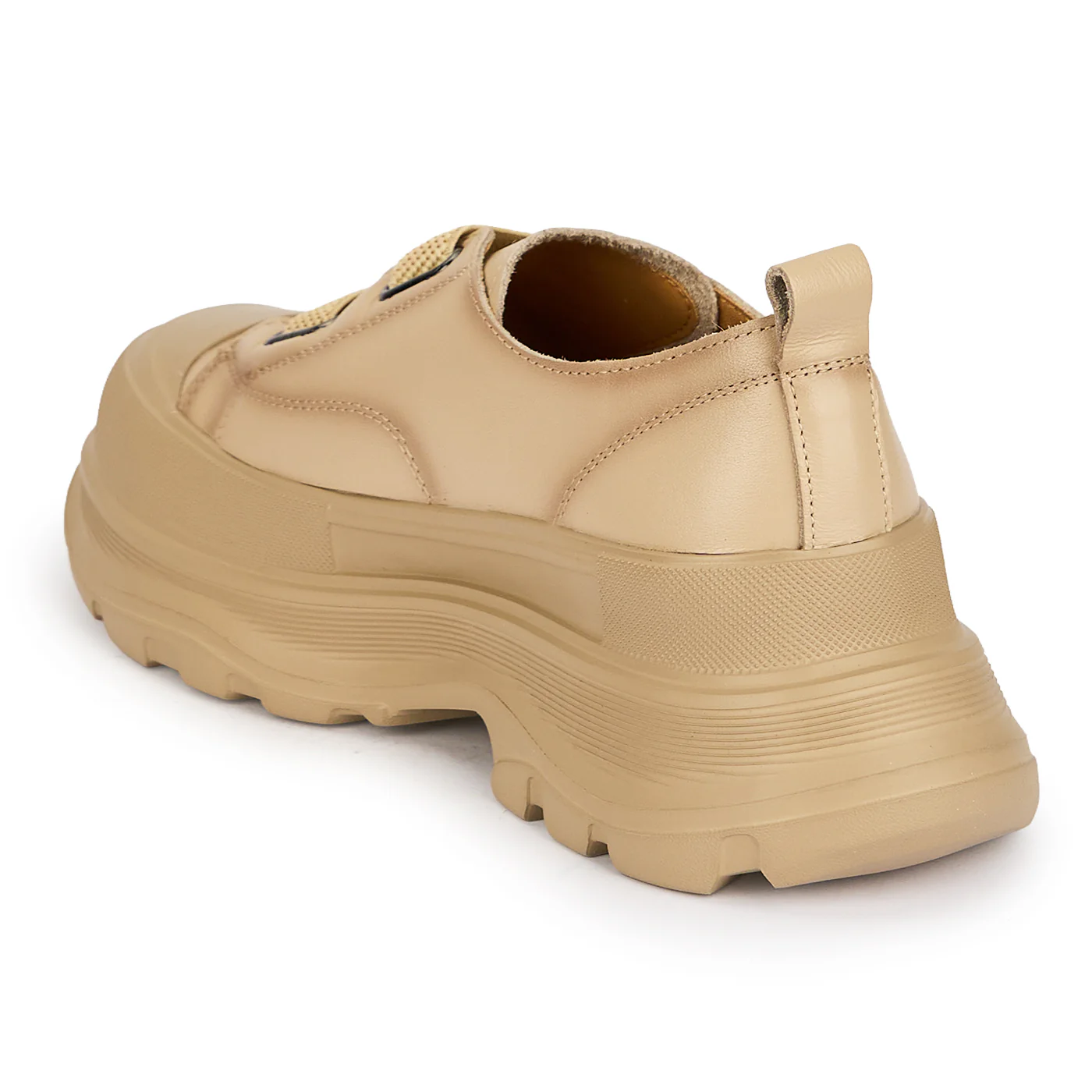 Pantofi dama din piele naturala bej cu talpa inalta 5.5 cm 19517 - Image 2