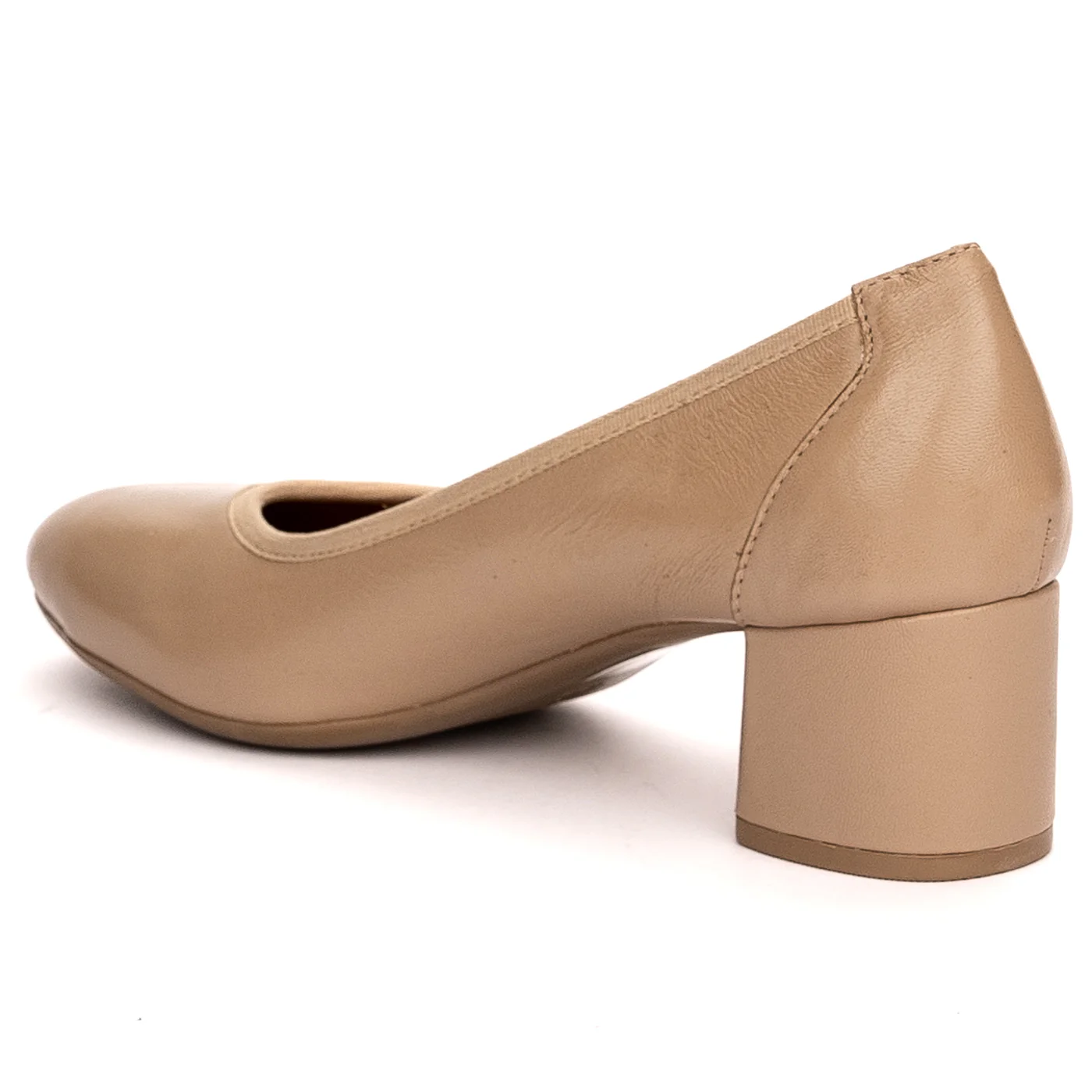 Pantofi dama din piele naturala bej cu toc 5 cm 13486 - Image 2