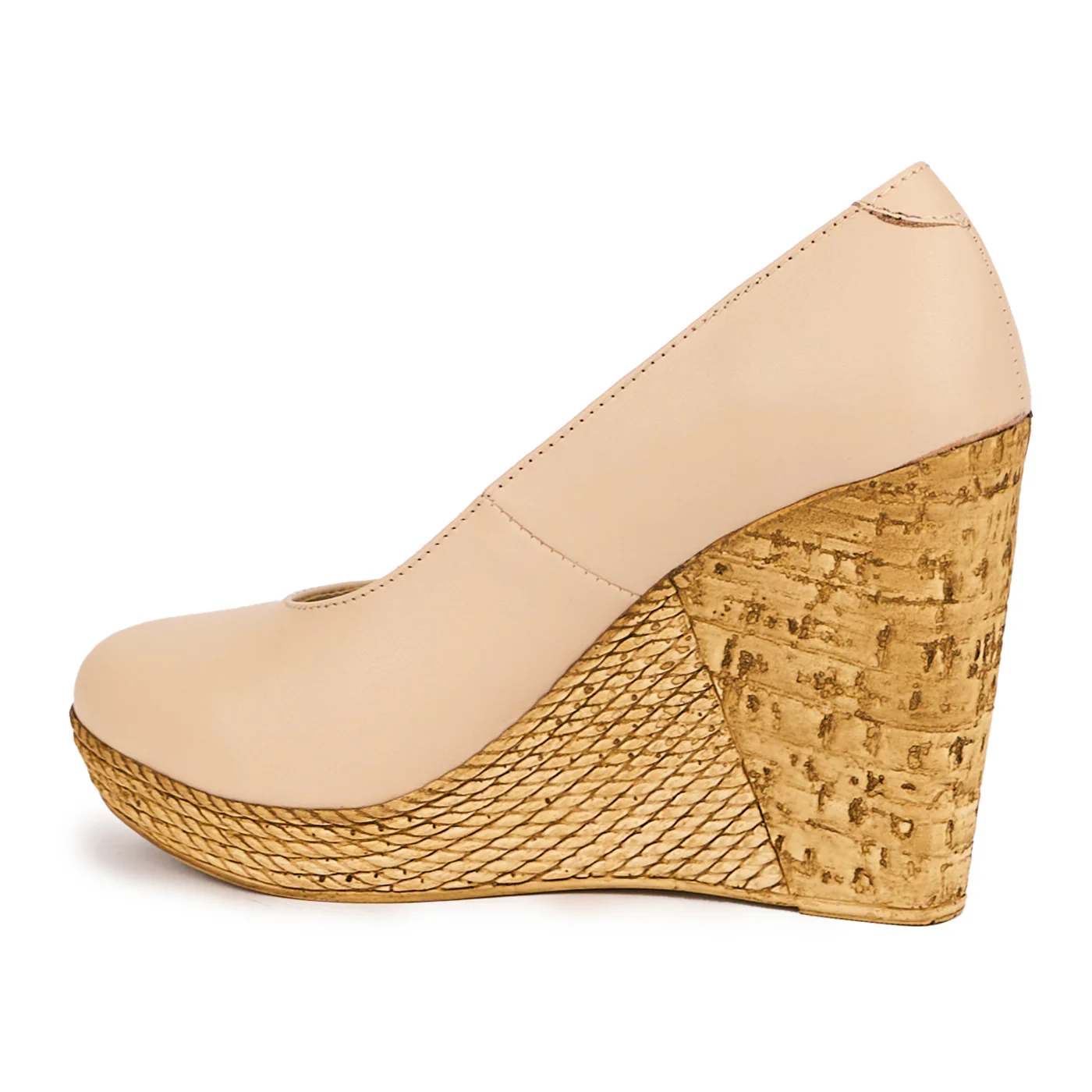 Pantofi dama din piele naturala bej-fard cu platforma 10.5 cm 16479 - Image 2