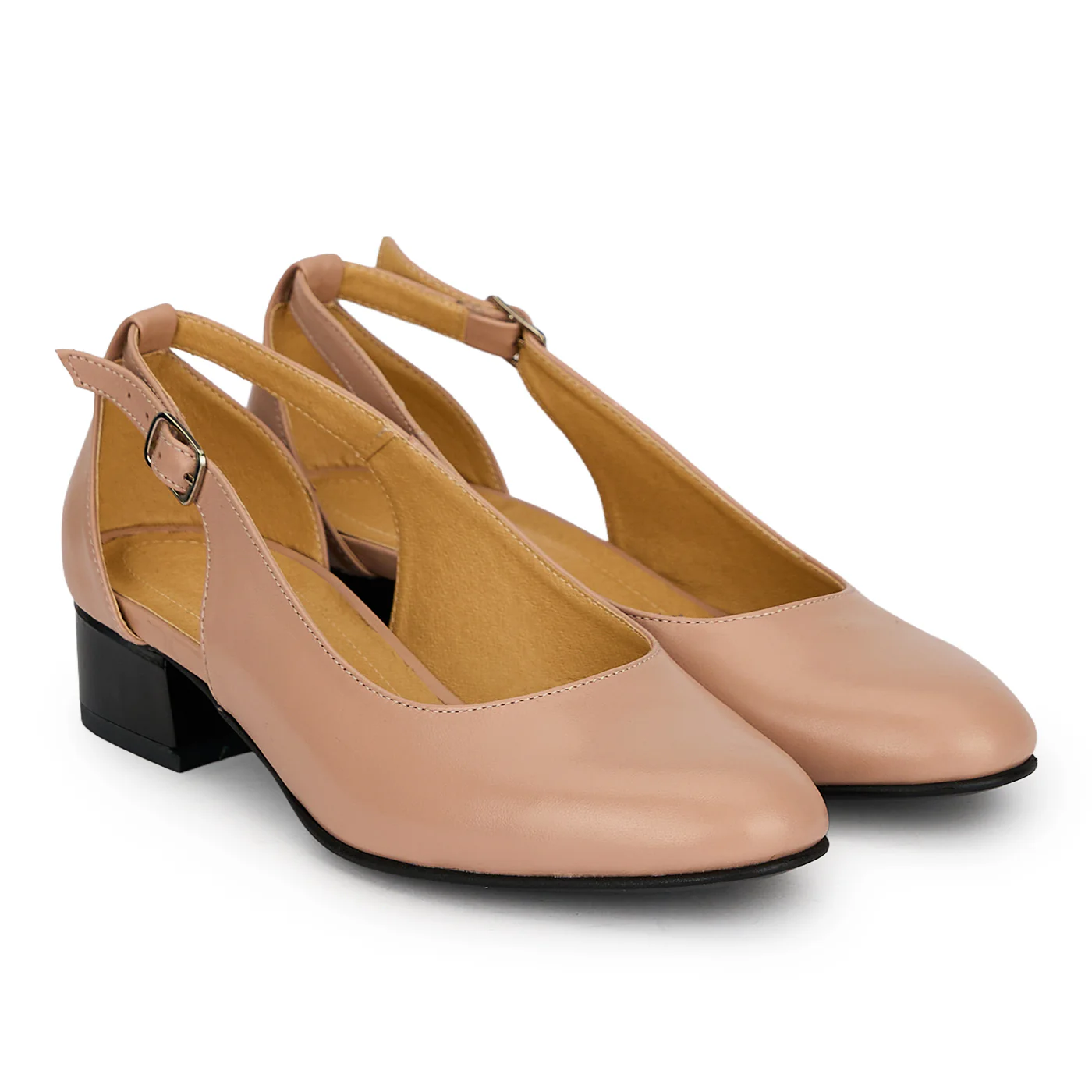 Pantofi dama din piele naturala bej taupe cu toc mic 3 cm 19688 - Image 4