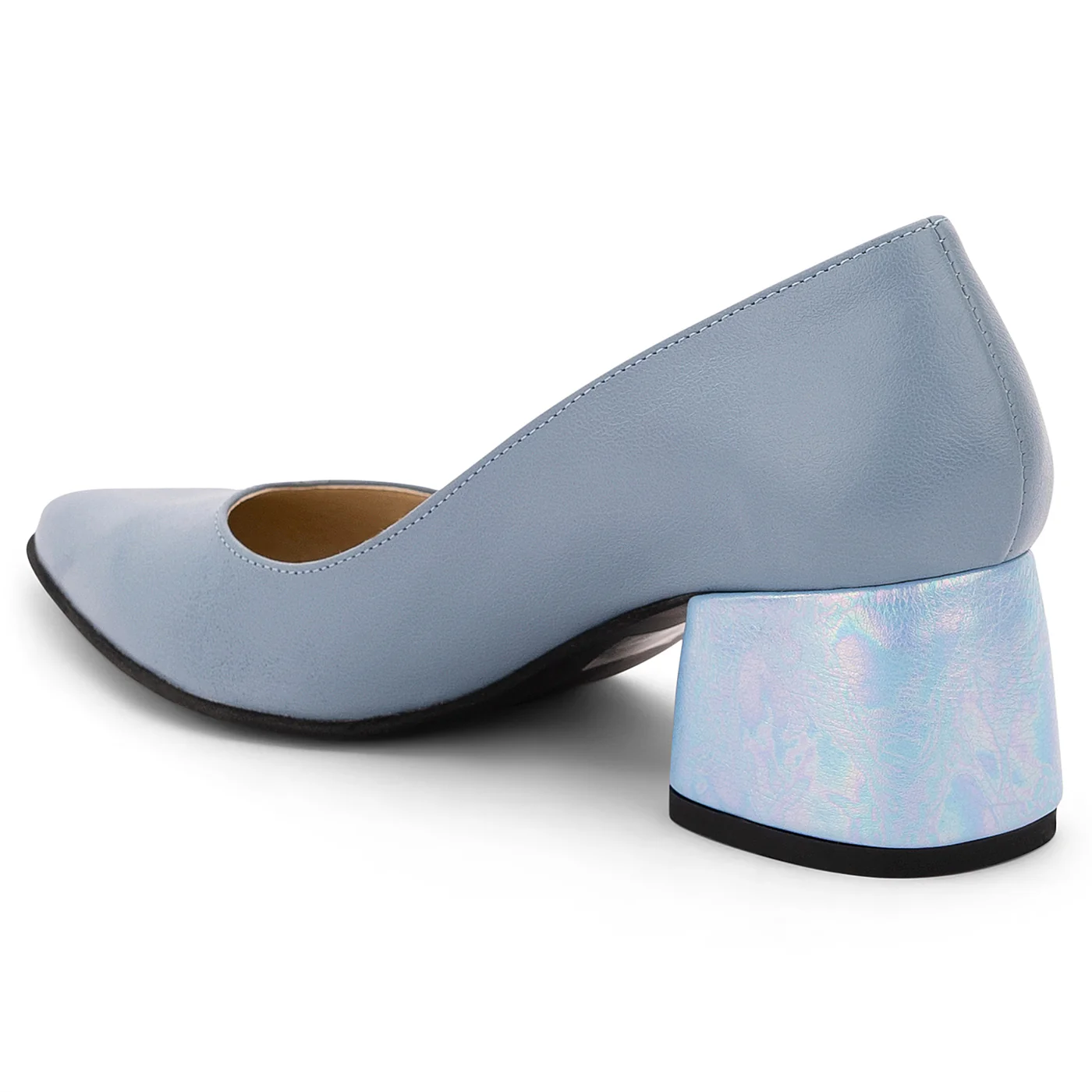 Pantofi dama din piele naturala bleu 14091 - Image 2