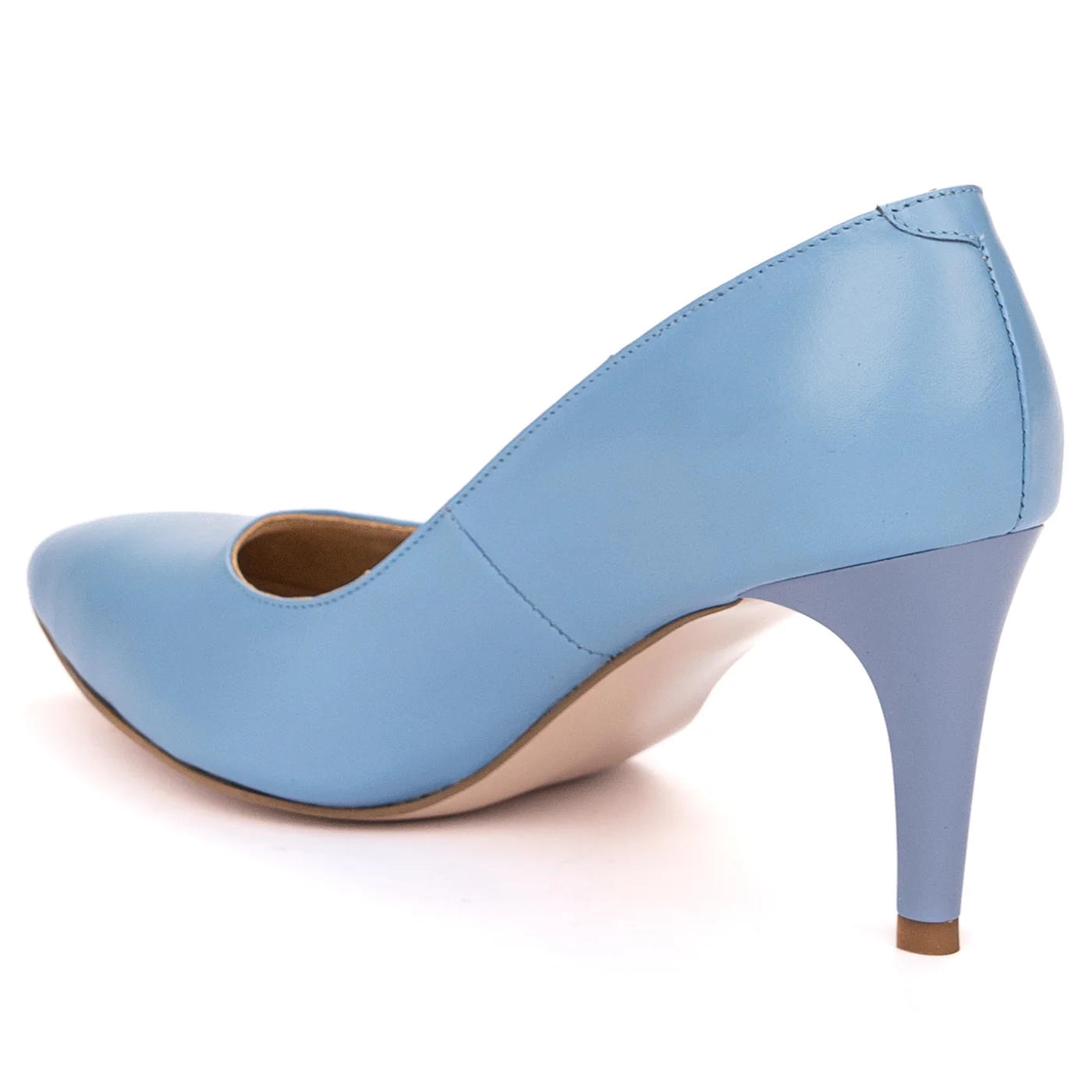 Pantofi dama din piele naturala bleu ciel 4210 - Image 2