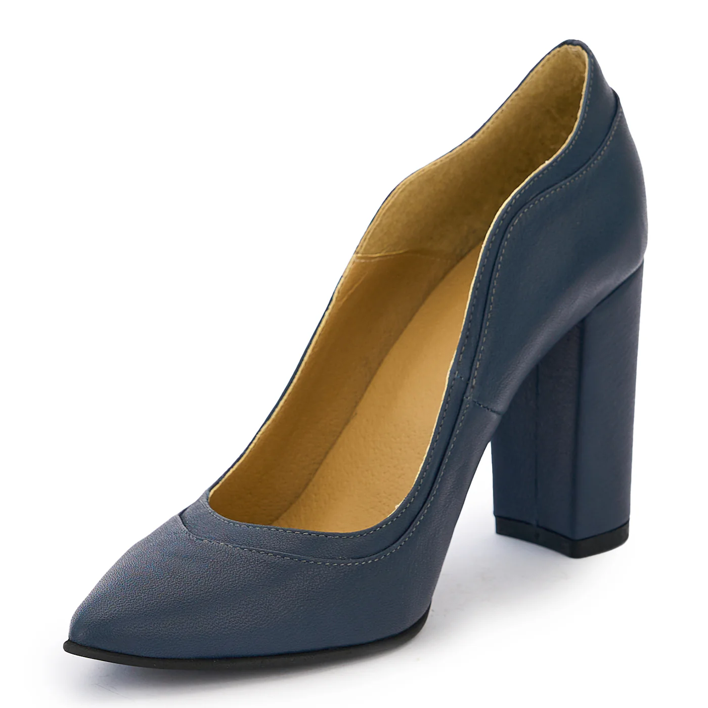 Pantofi dama din piele naturala bleumarin 14019 - Image 3