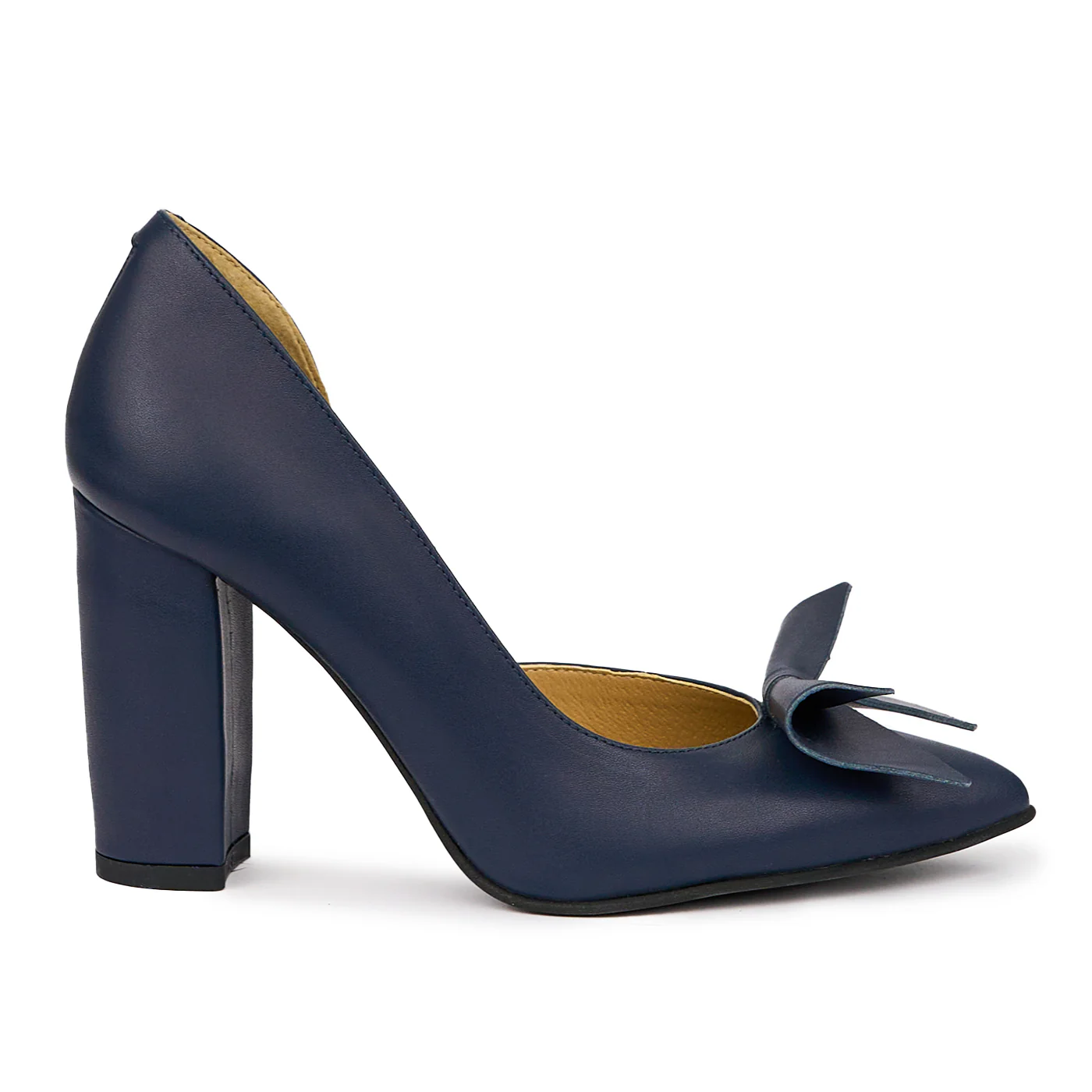 Pantofi dama din piele naturala bleumarin 14056