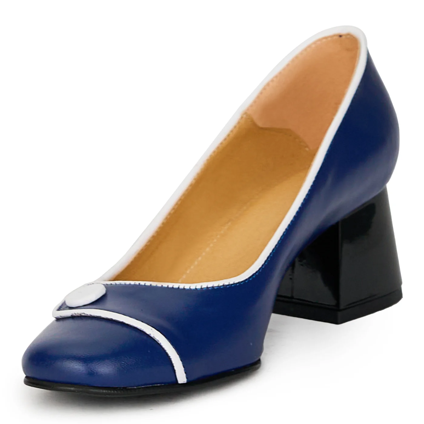 Pantofi dama din piele naturala bleumarin 17601 - Image 3