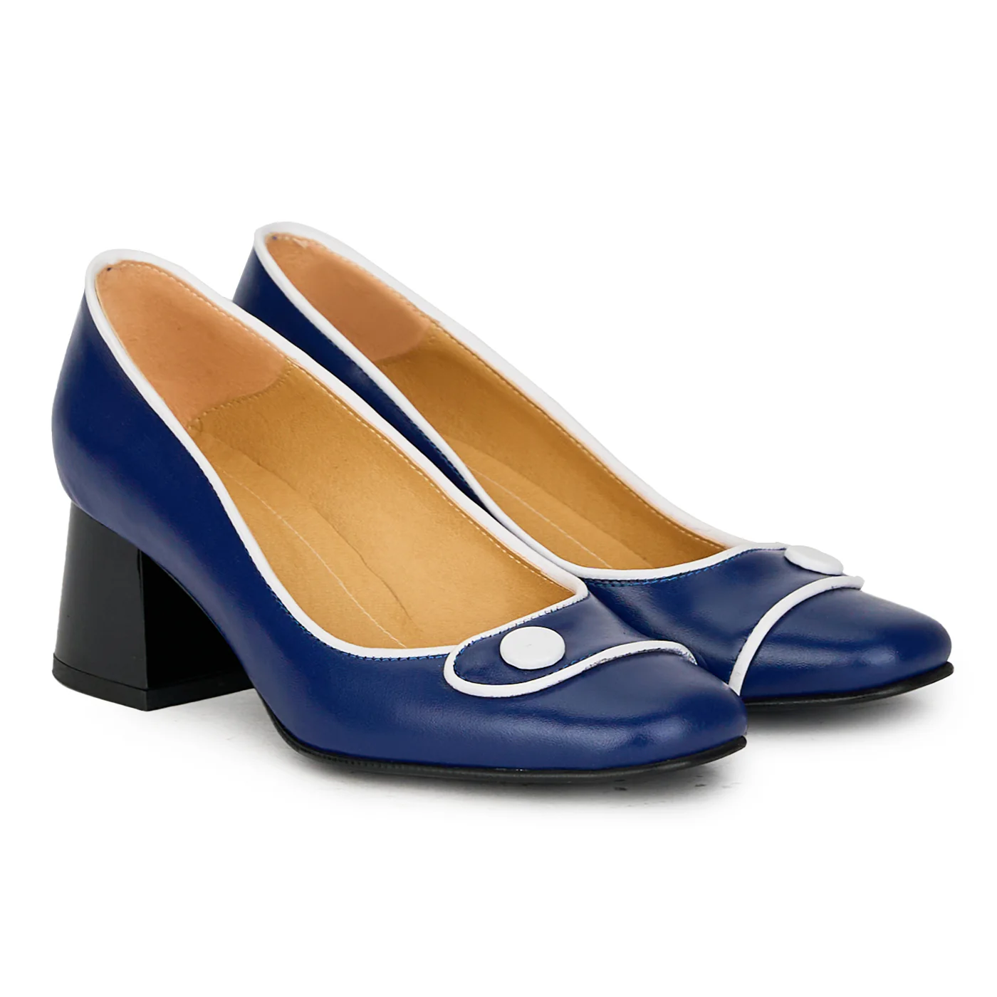 Pantofi dama din piele naturala bleumarin 17601 - Image 4