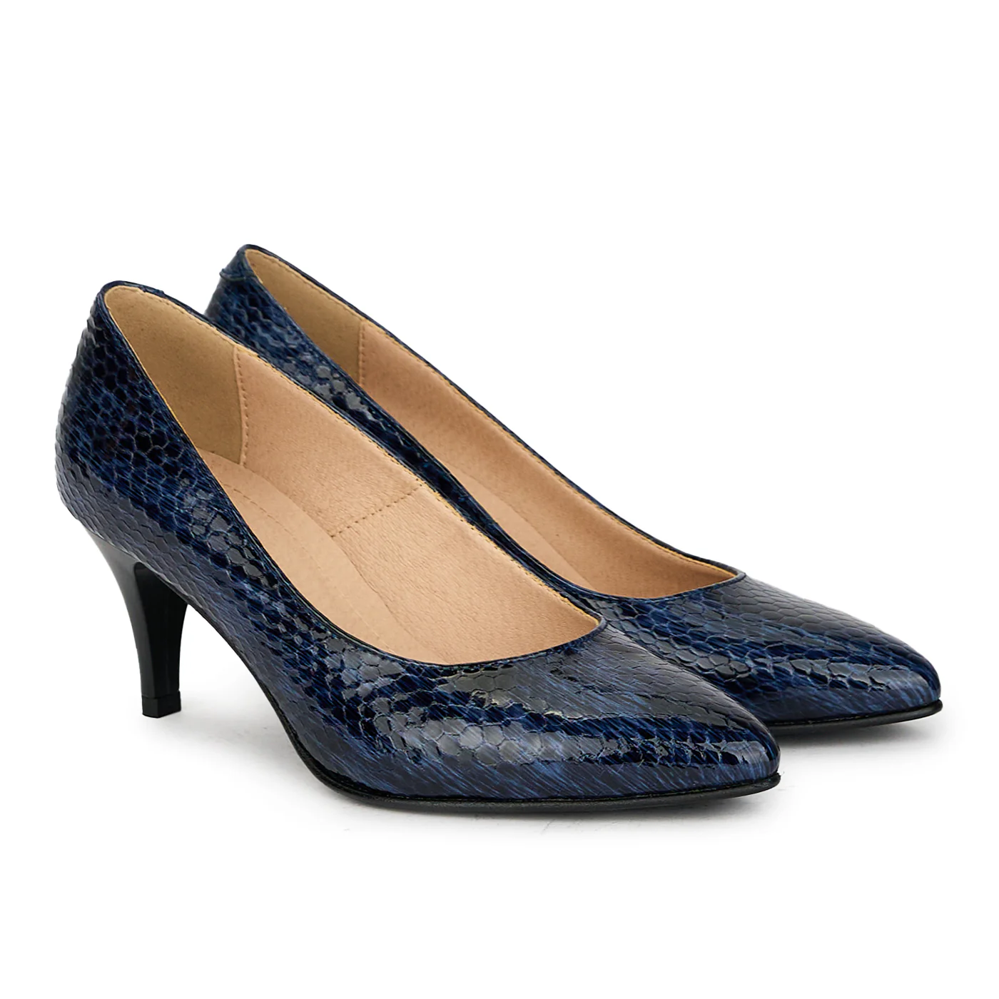 Pantofi dama din piele naturala bleumarin 17616 - Image 4