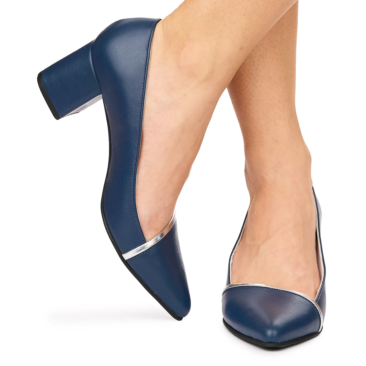 Pantofi dama din piele naturala bleumarin 9190 - Image 3