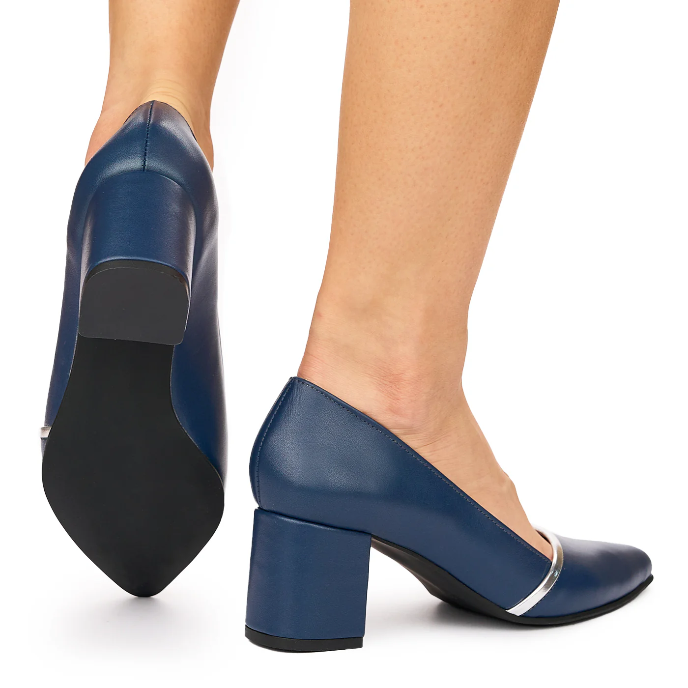 Pantofi dama din piele naturala bleumarin 9190 - Image 4