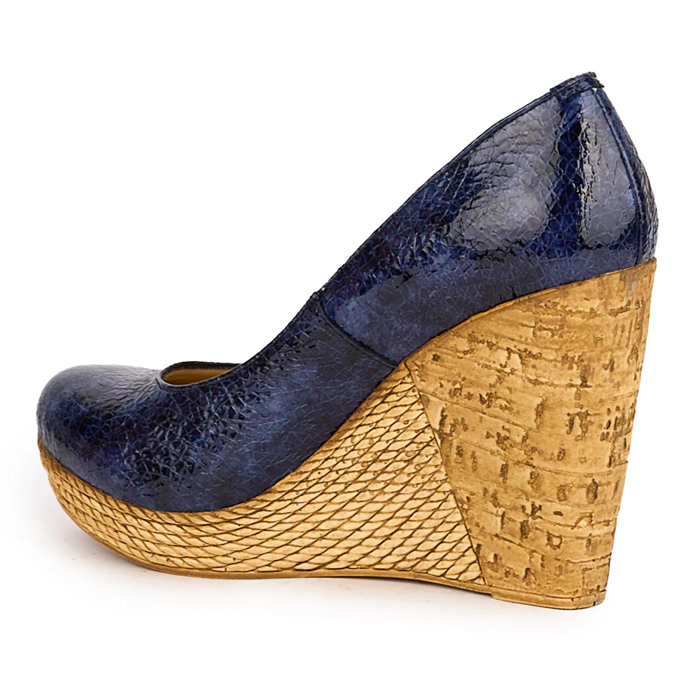 Pantofi dama din piele naturala bleumarin cu platforma 10.5 cm 16677 - Image 2