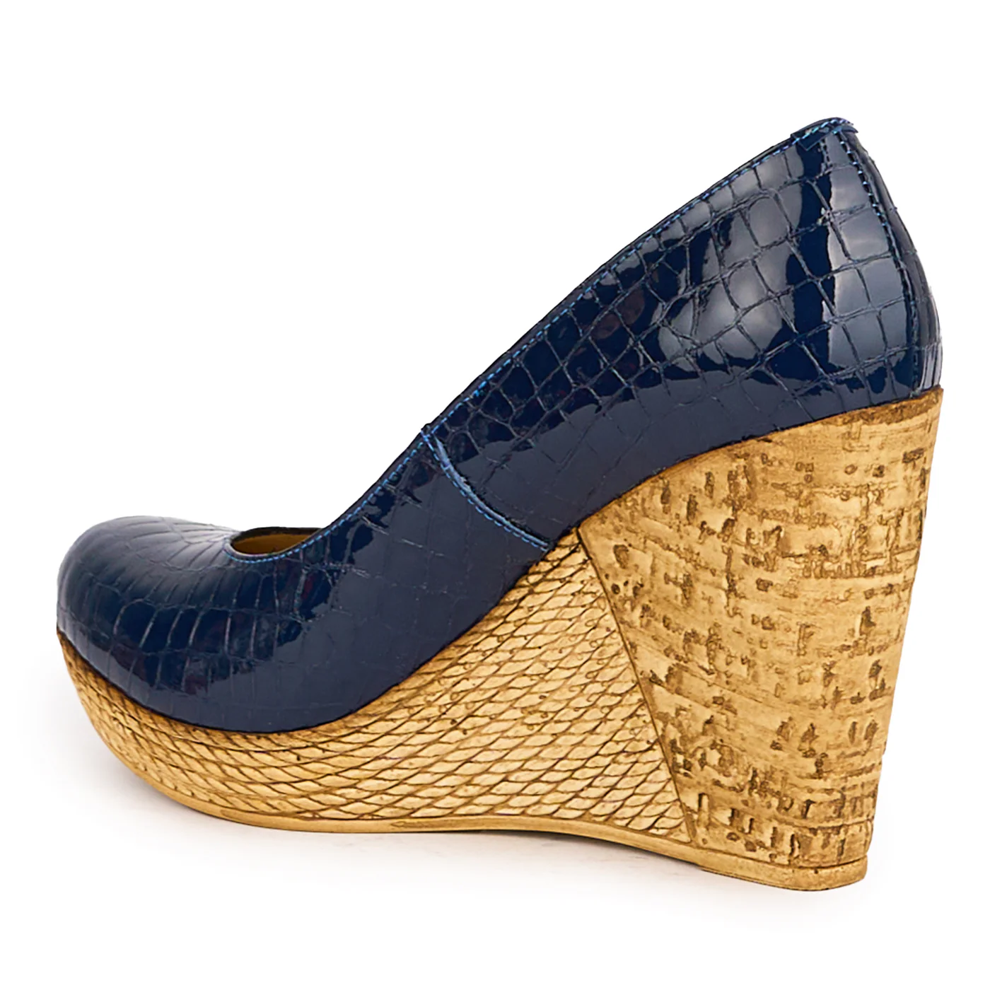 Pantofi dama din piele naturala bleumarin cu platforma 10.5 cm 16680 - Image 2