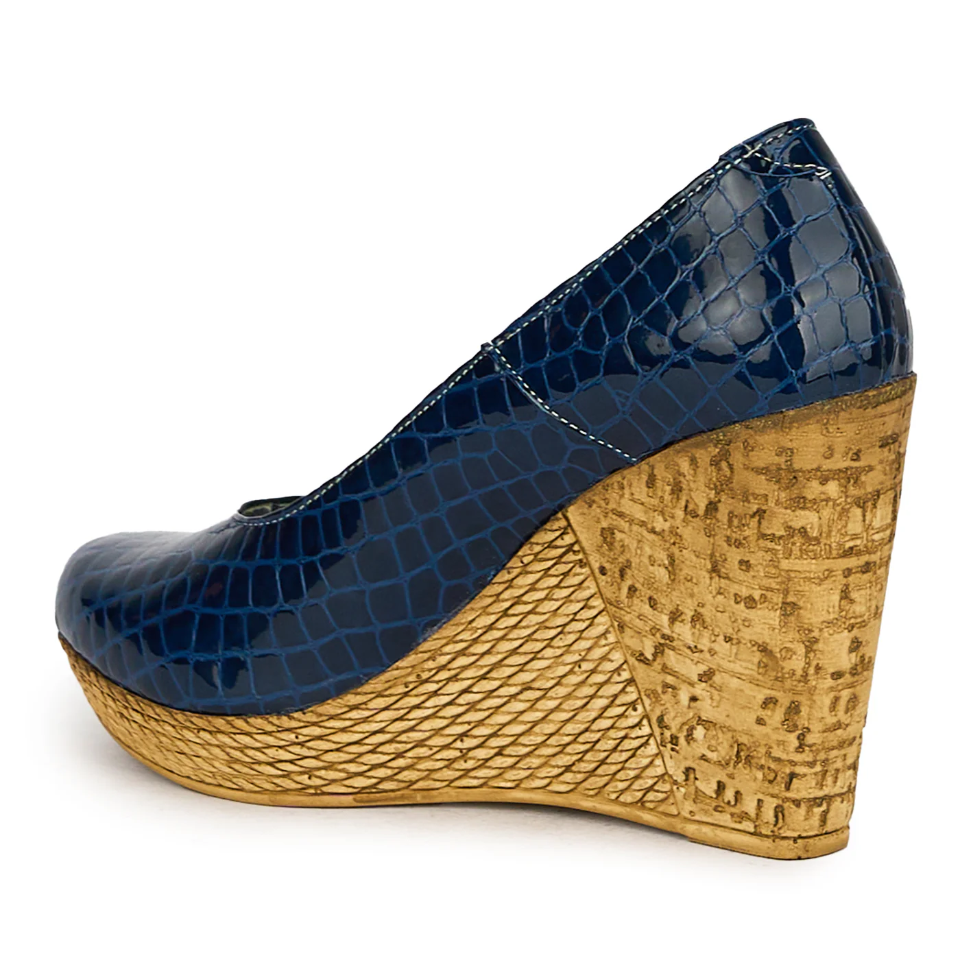 Pantofi dama din piele naturala bleumarin cu platforma 17551 - Image 2